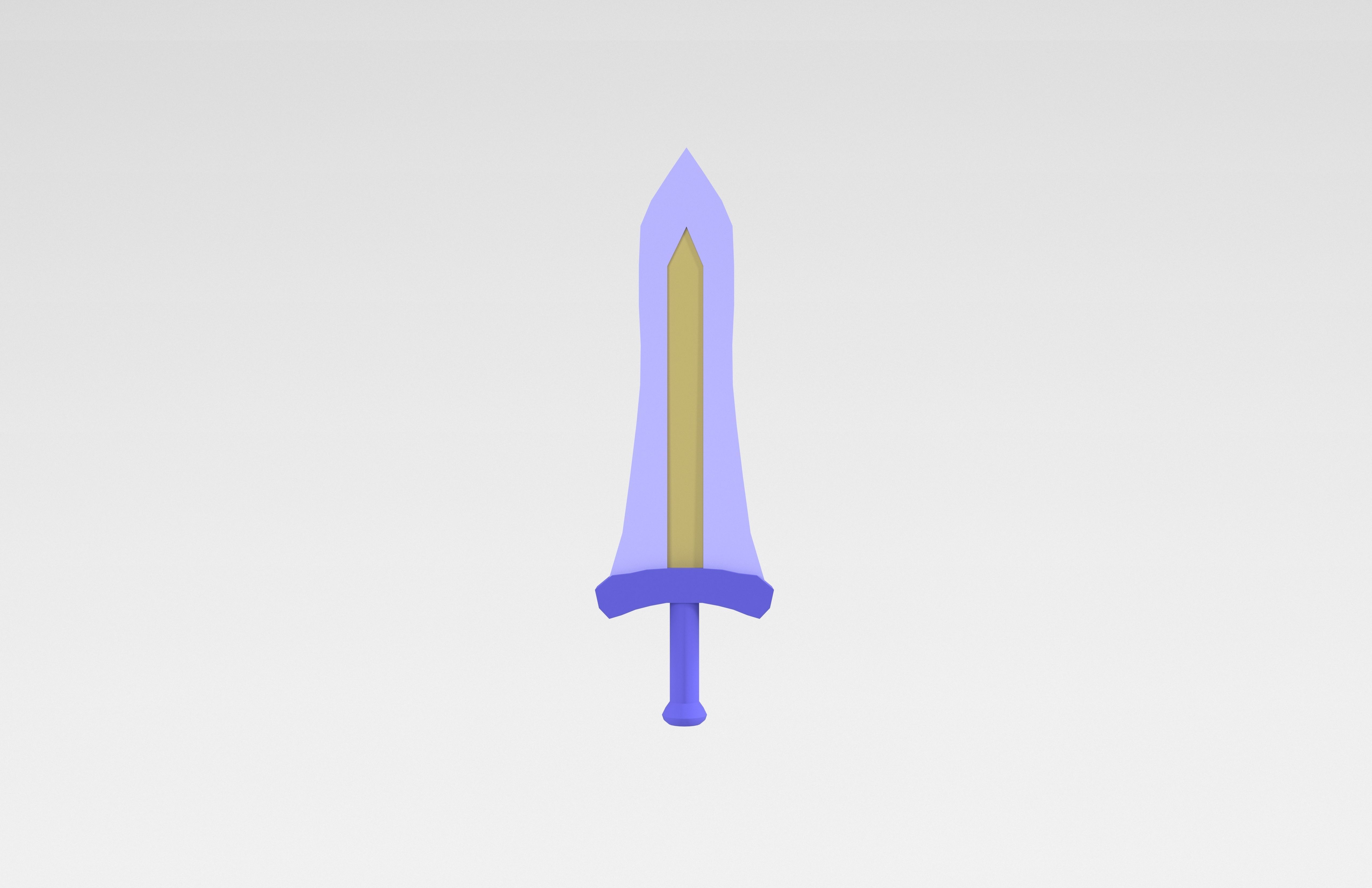 Low poly Sword 027 Low-poly 3D model_1