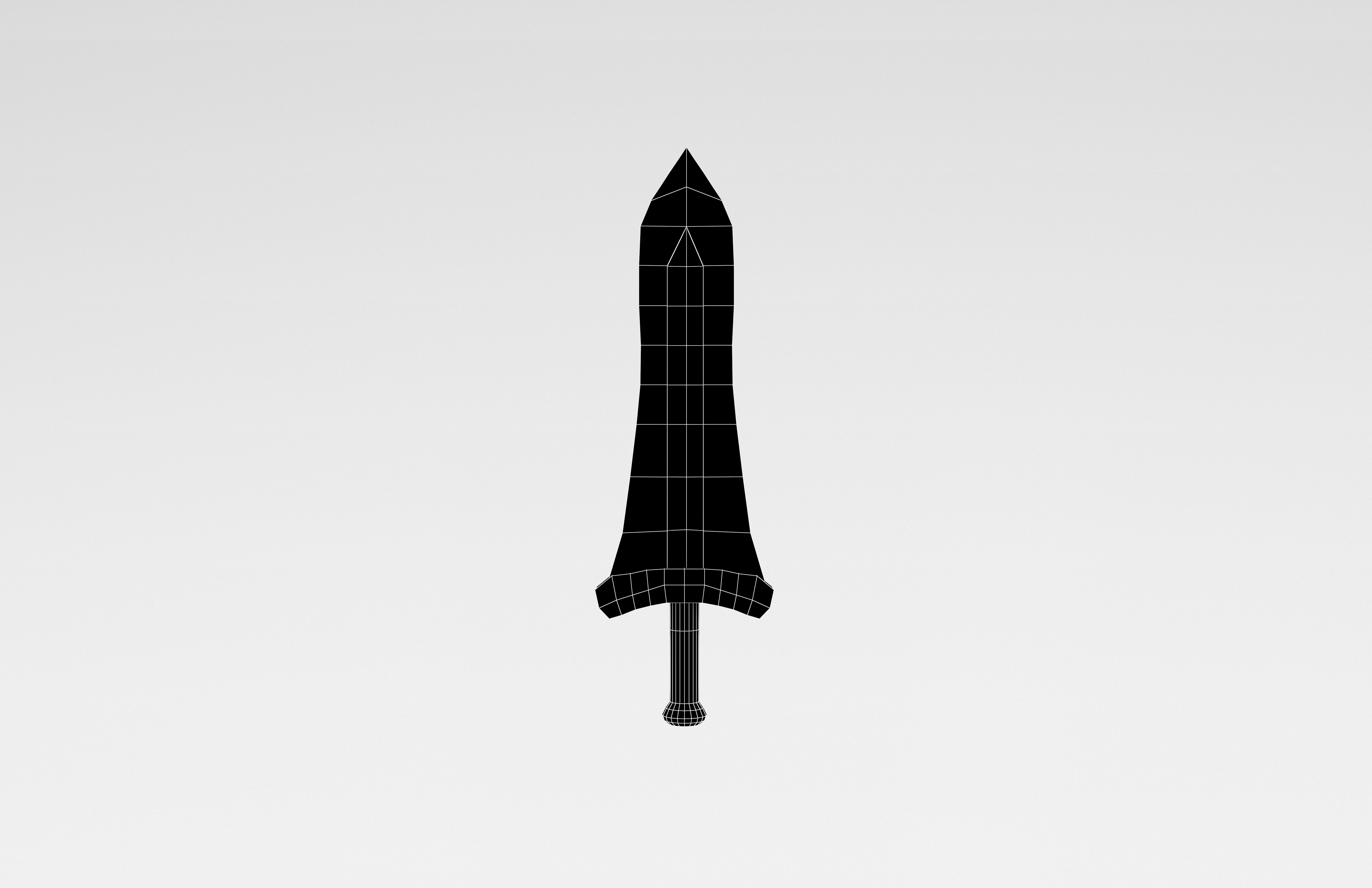 Low poly Sword 028 Low-poly 3D model_6