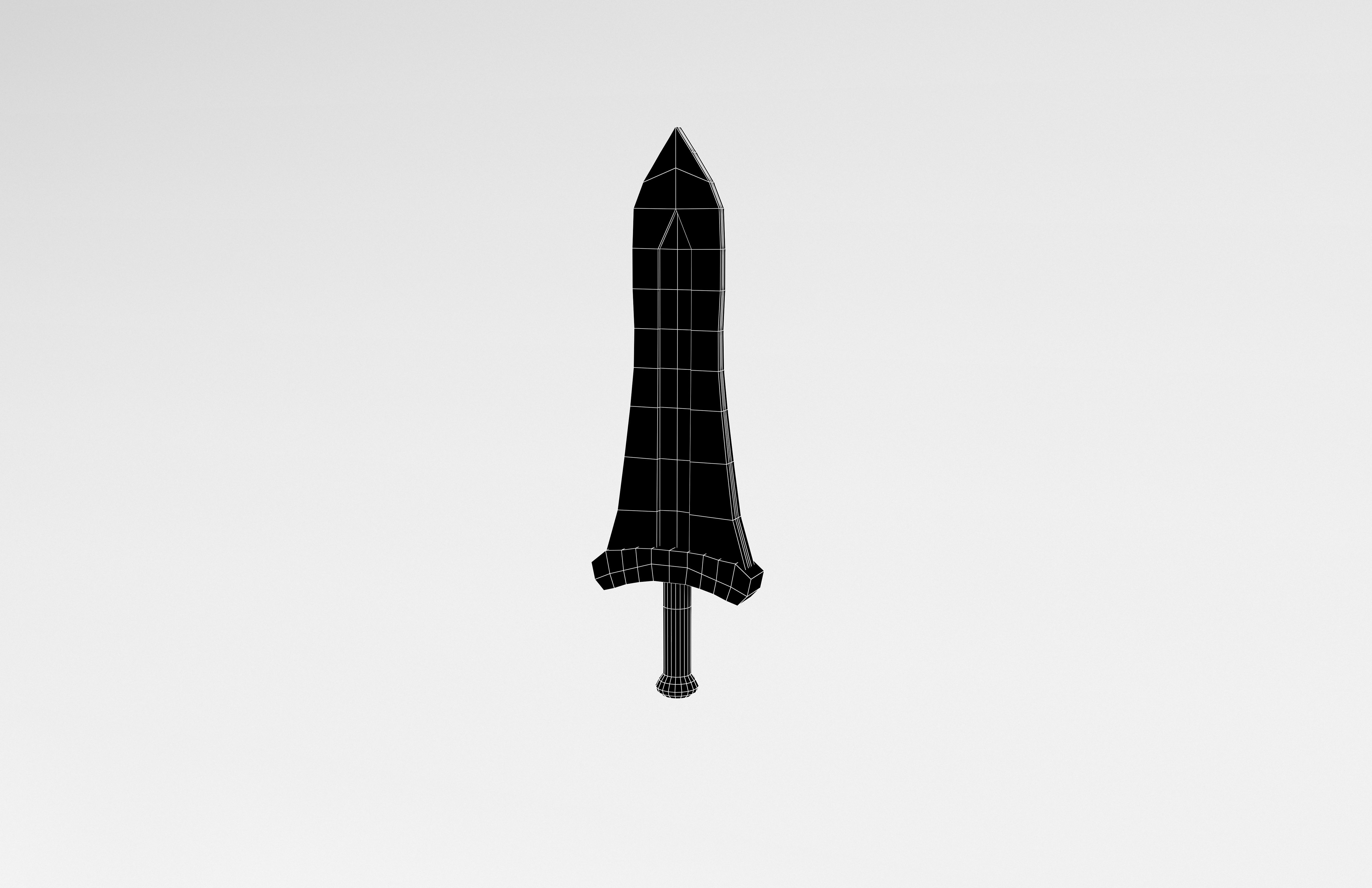 Low poly Sword 028 Low-poly 3D model_4
