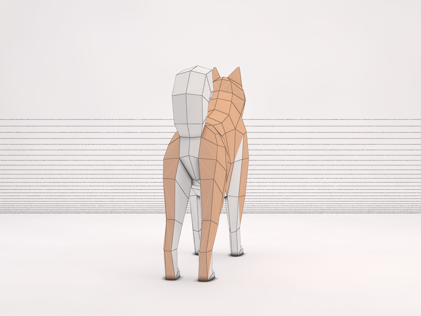 ORIGAMI---Dog Walking Low-poly 3D model_70