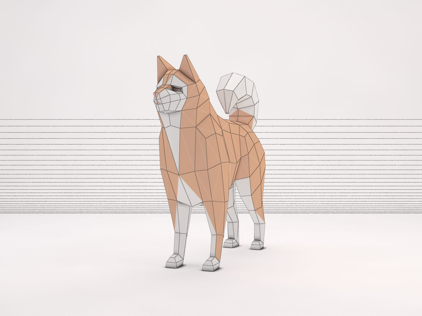 ORIGAMI---Dog Walking Low-poly 3D model_77