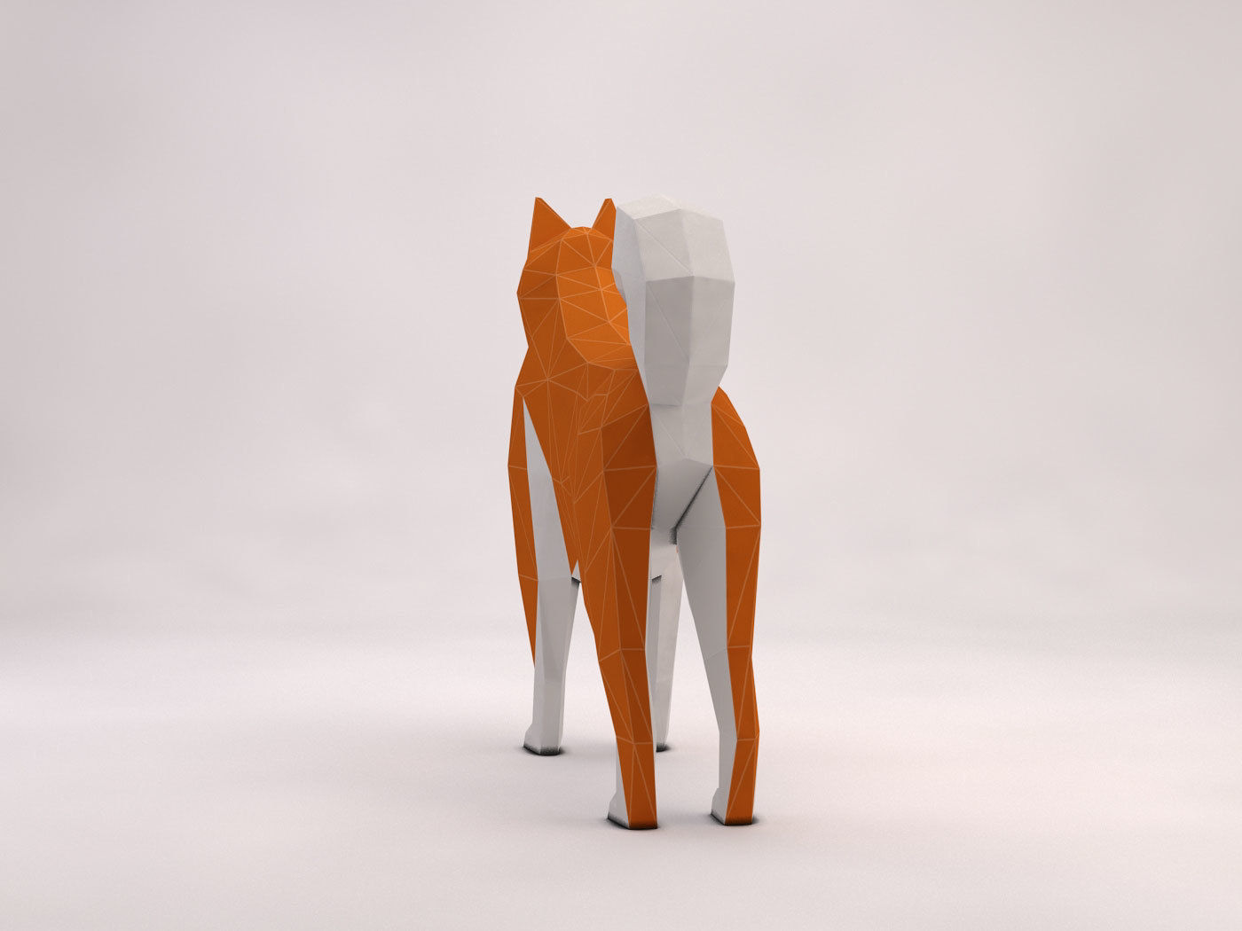 ORIGAMI---Dog Walking Low-poly 3D model_56