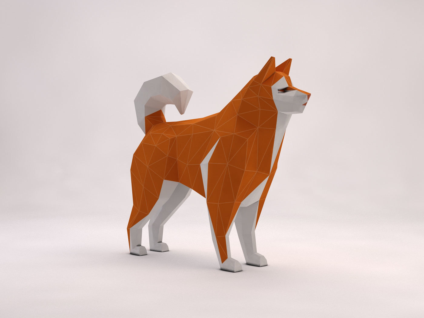 ORIGAMI---Dog Walking Low-poly 3D model_50