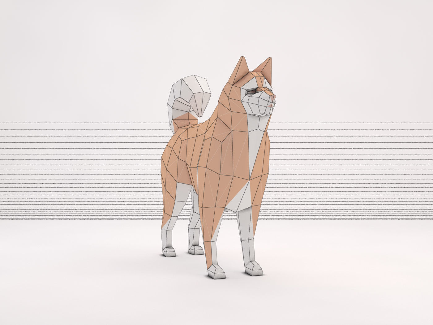 ORIGAMI---Dog Walking Low-poly 3D model_64