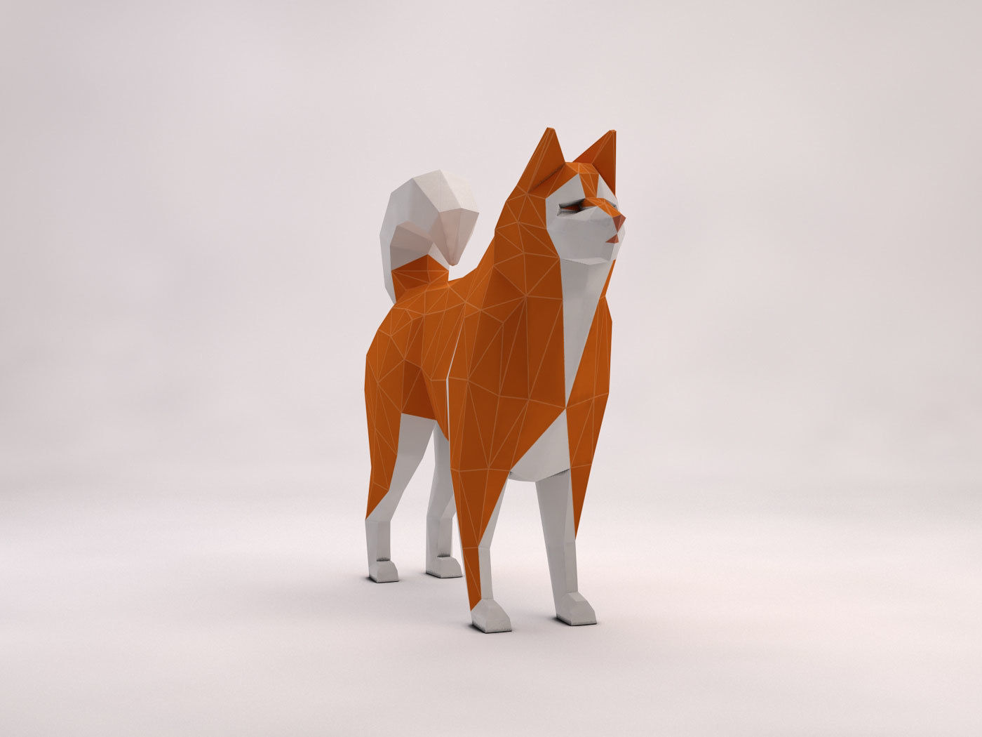 ORIGAMI---Dog Walking Low-poly 3D model_49