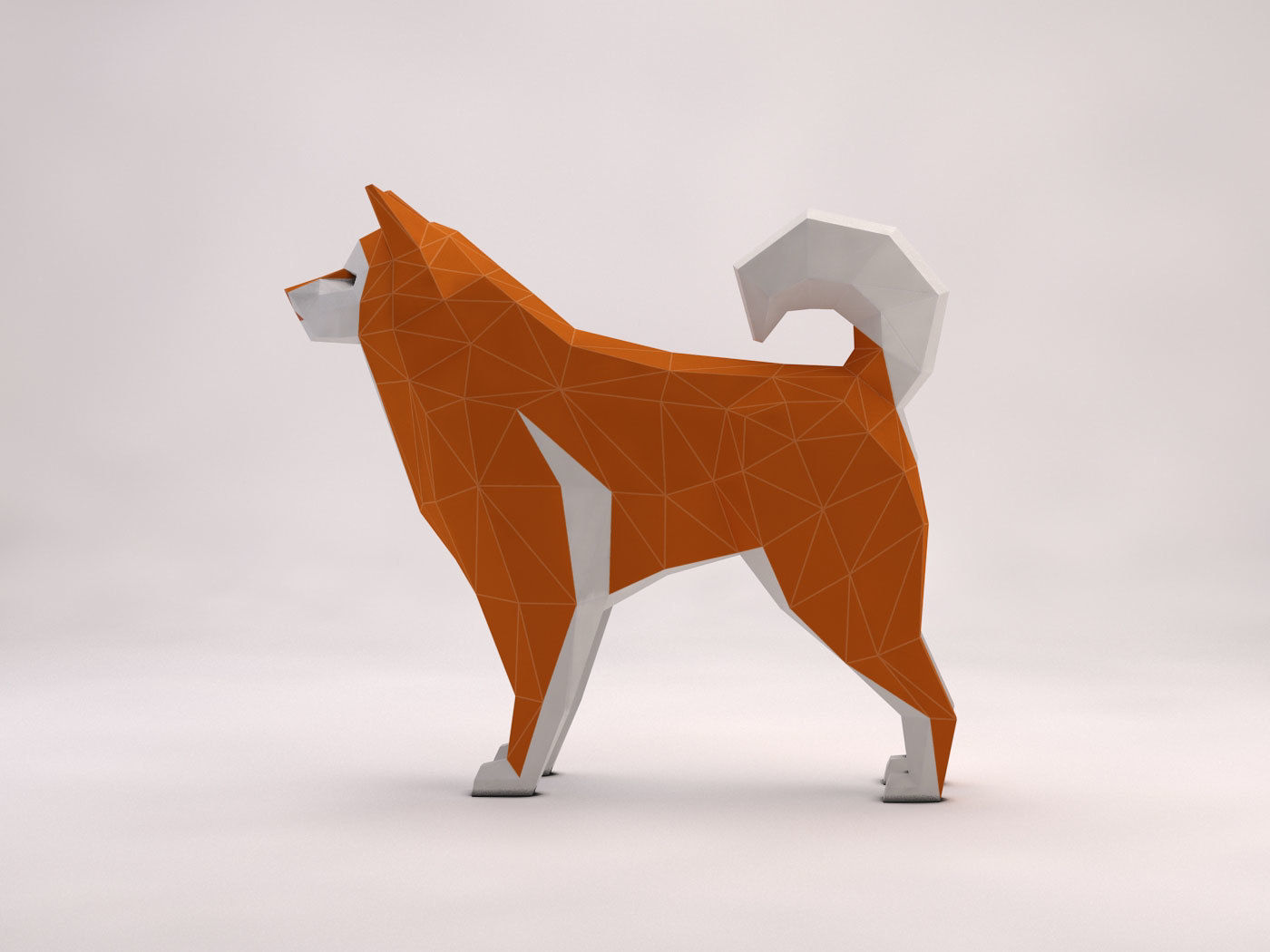ORIGAMI---Dog Walking Low-poly 3D model_59