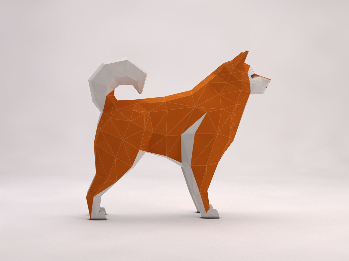 ORIGAMI---Dog Walking Low-poly 3D model_52