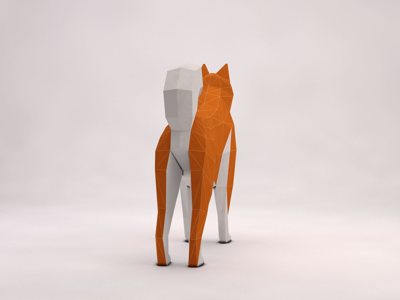 ORIGAMI---Dog Walking Low-poly 3D model_55