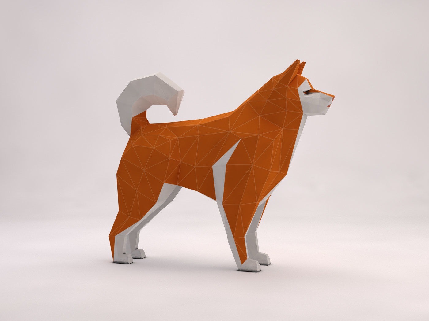 ORIGAMI---Dog Walking Low-poly 3D model_51