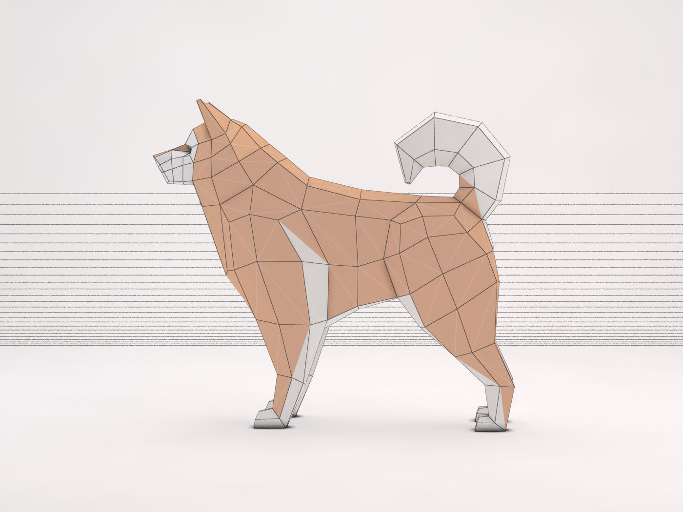 ORIGAMI---Dog Walking Low-poly 3D model_74