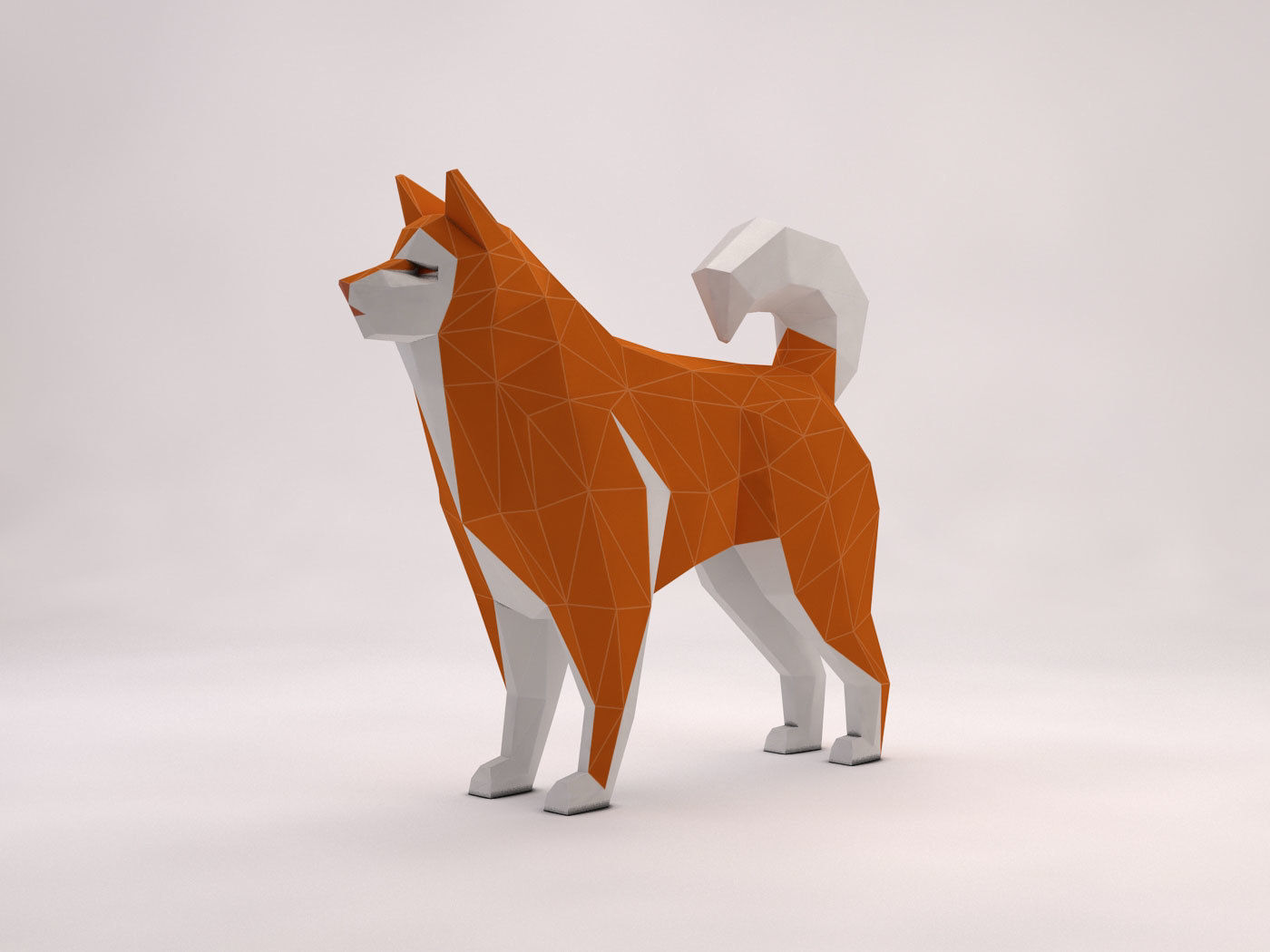 ORIGAMI---Dog Walking Low-poly 3D model_61