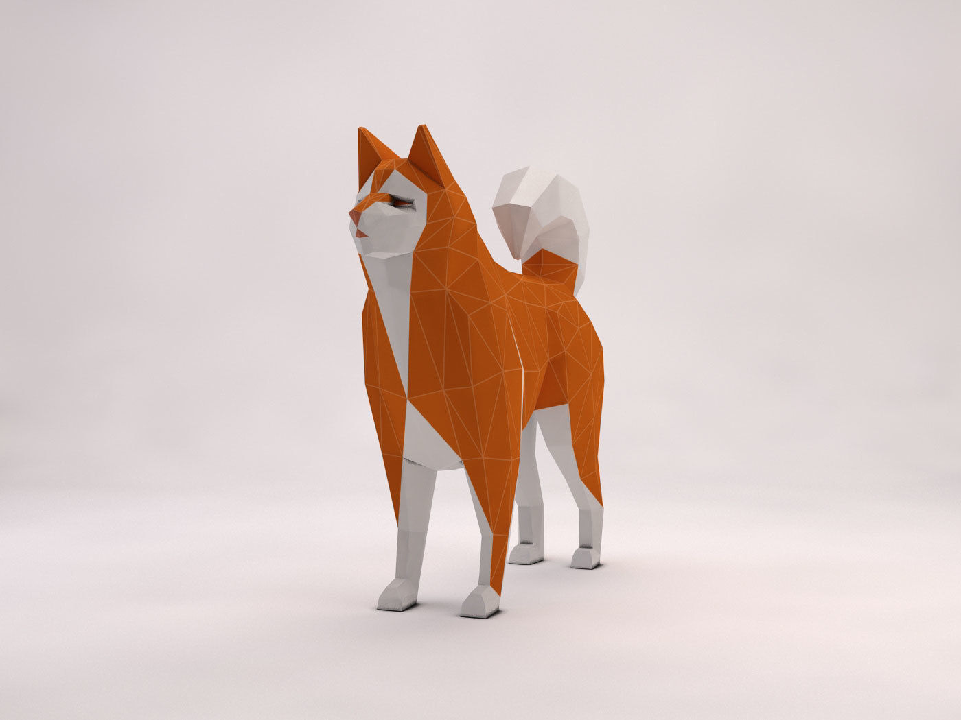 ORIGAMI---Dog Walking Low-poly 3D model_62