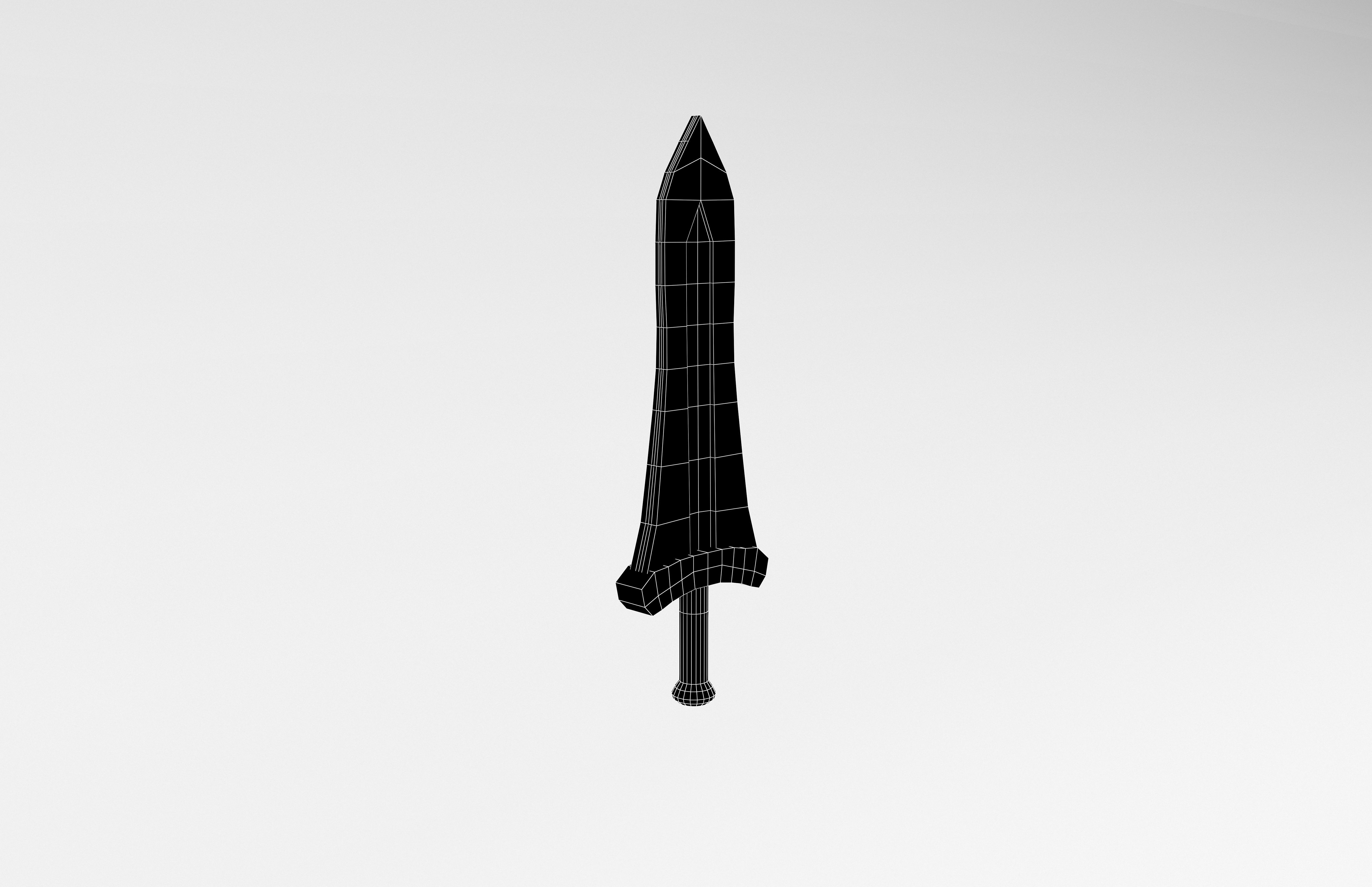 Low poly Sword 029 Low-poly 3D model_6