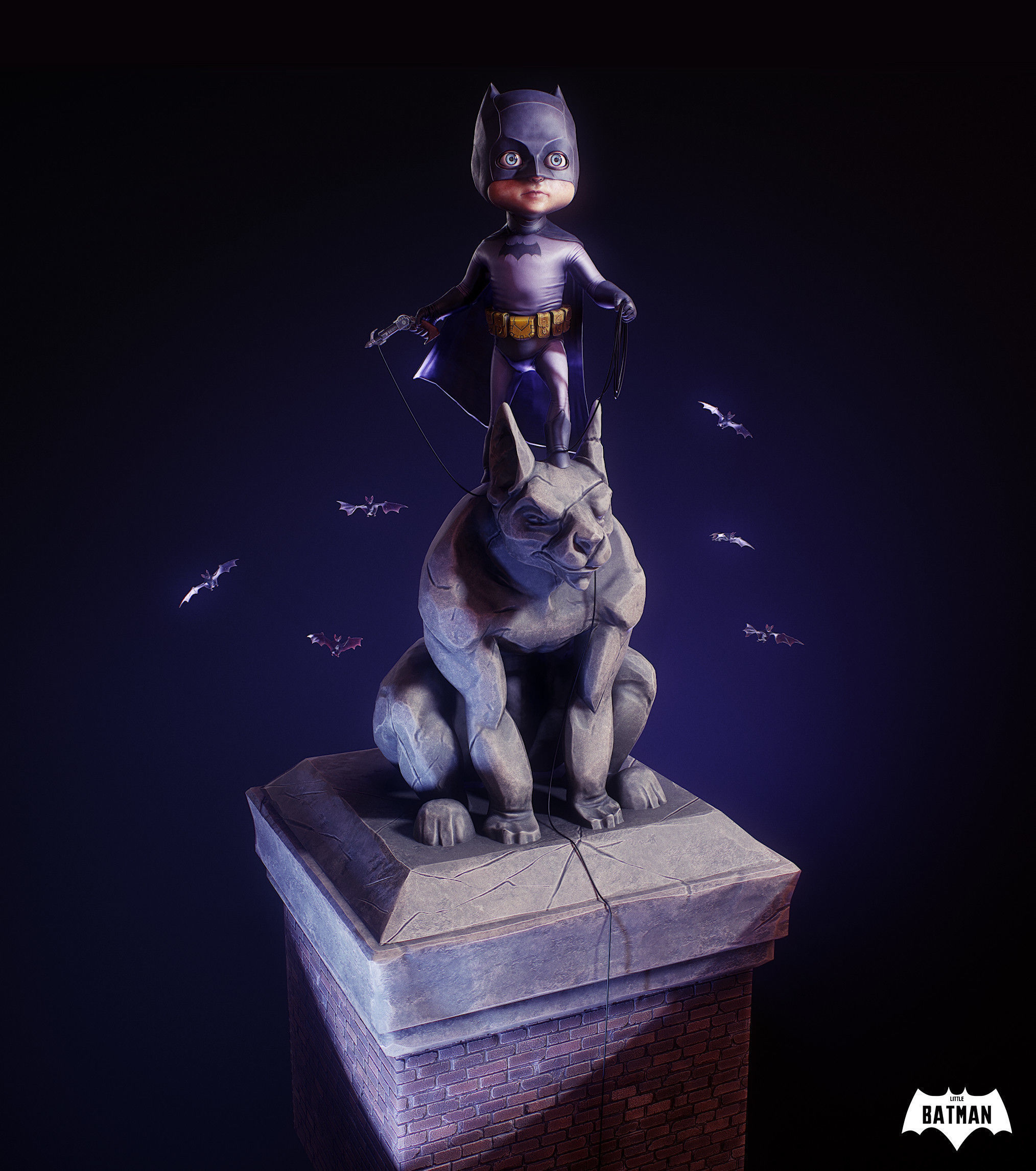 Little Batman 3D print model_1