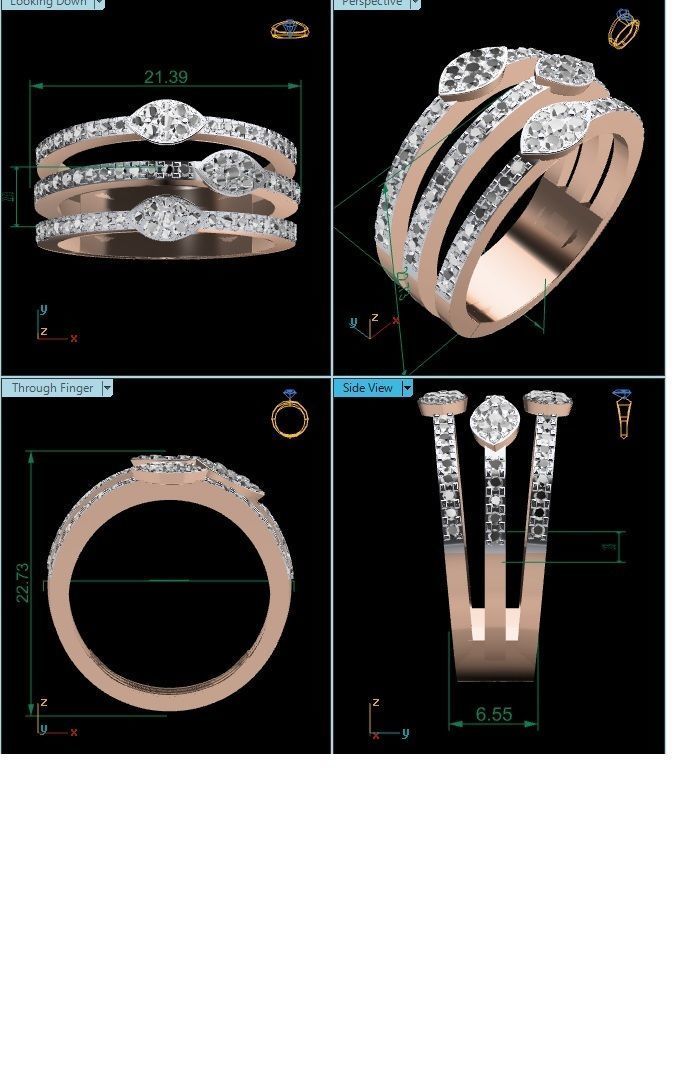 Women ring 3dm render detail 3D print model 3D print model_8