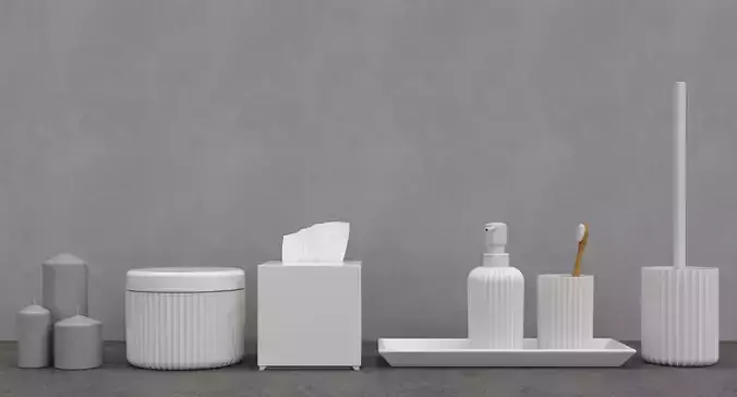 Bathroom Accessories - Ribbed Texture 3D model