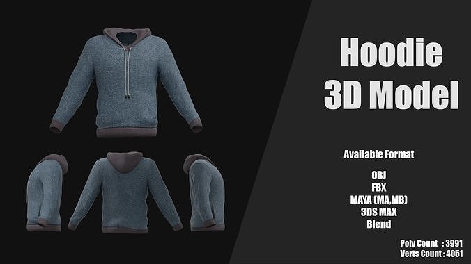 Hoodie 3D Model Low-poly 3D model