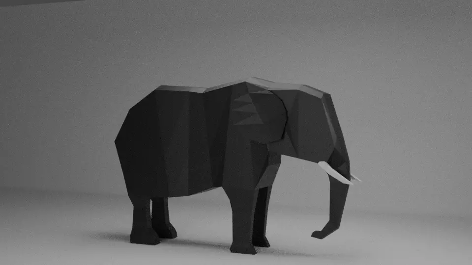 Low Poly Elephant Free low-poly 3D model