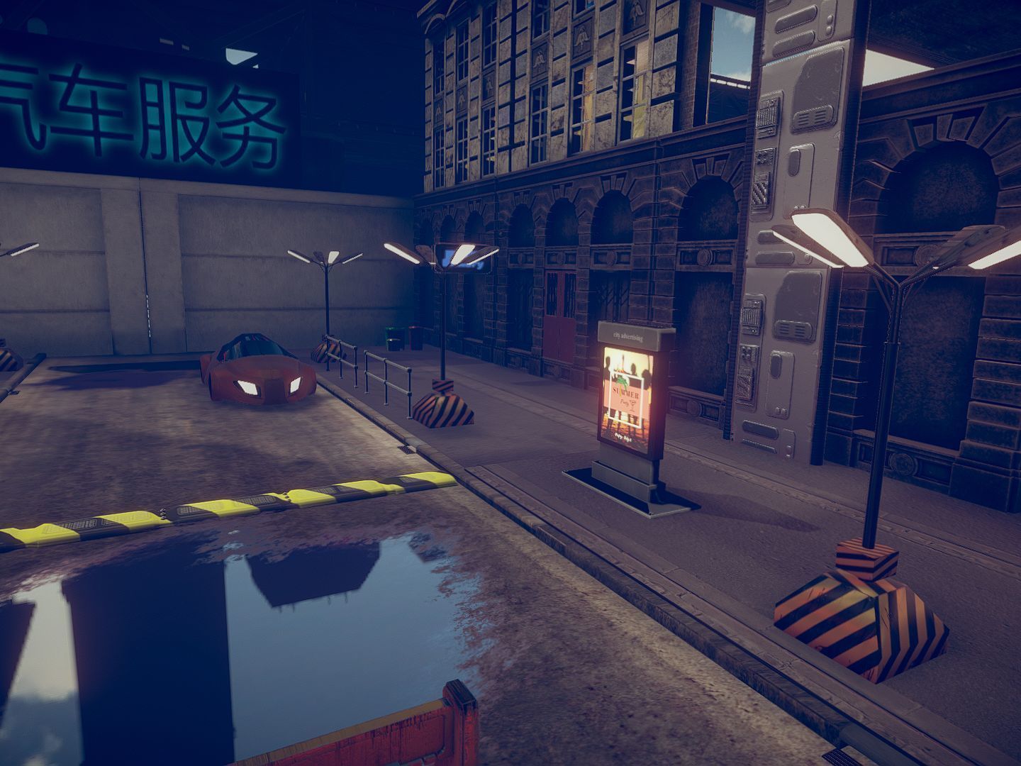 Asian City Low-poly 3D model_6