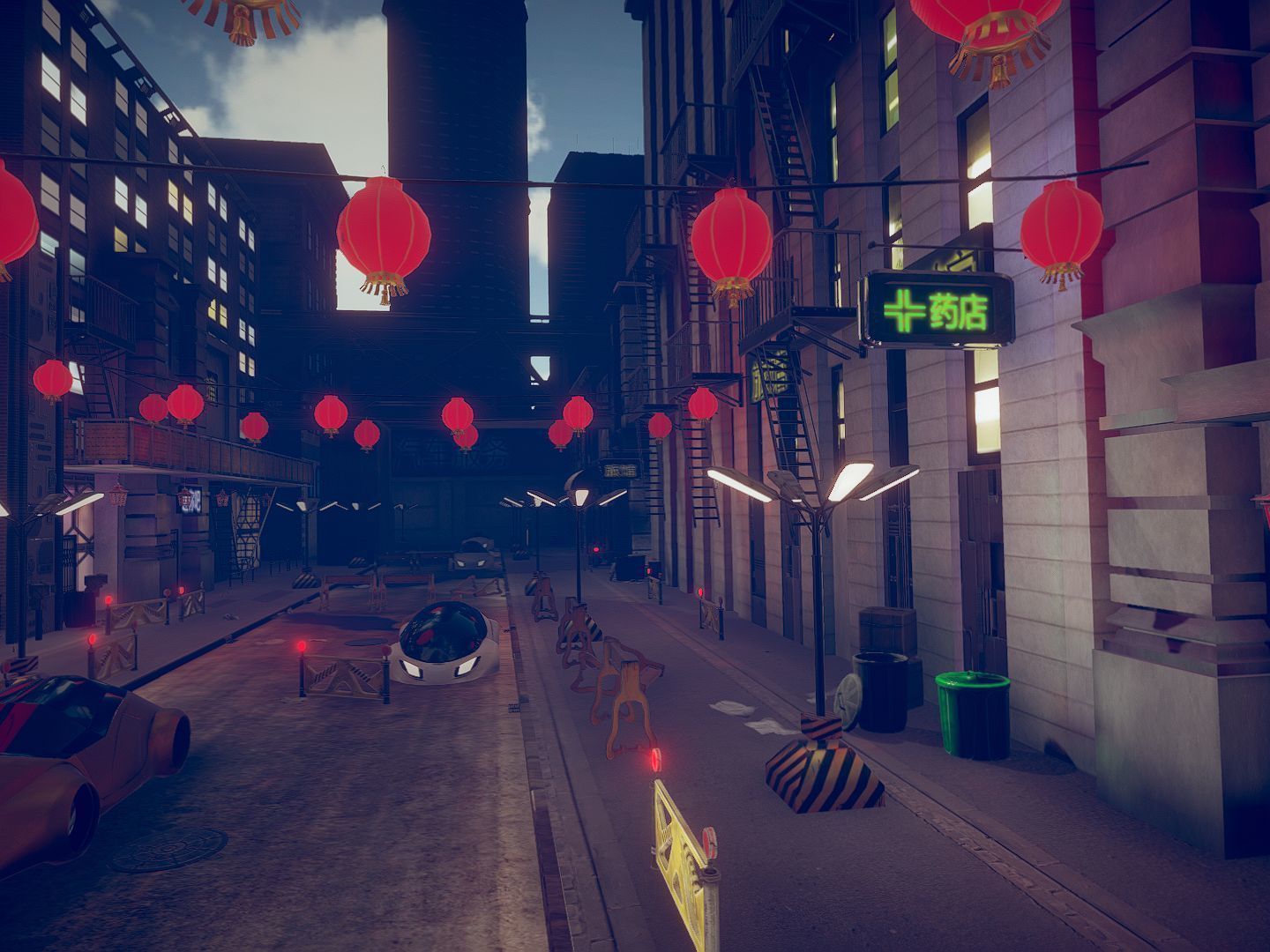 Asian City Low-poly 3D model_2