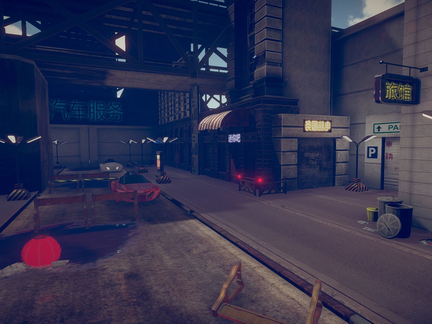 Asian City Low-poly 3D model_4