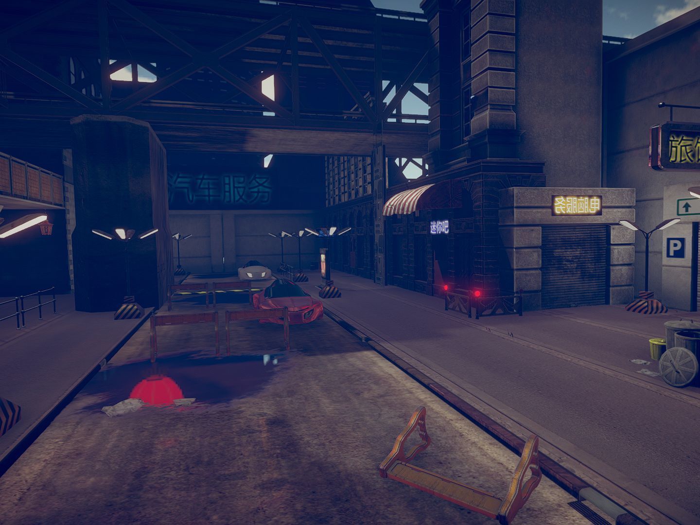 Asian City Low-poly 3D model_9