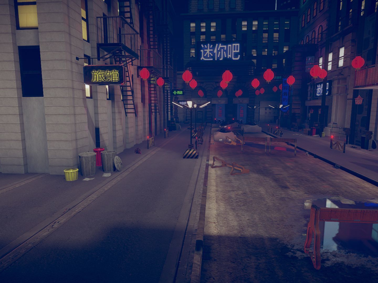 Asian City Low-poly 3D model_12