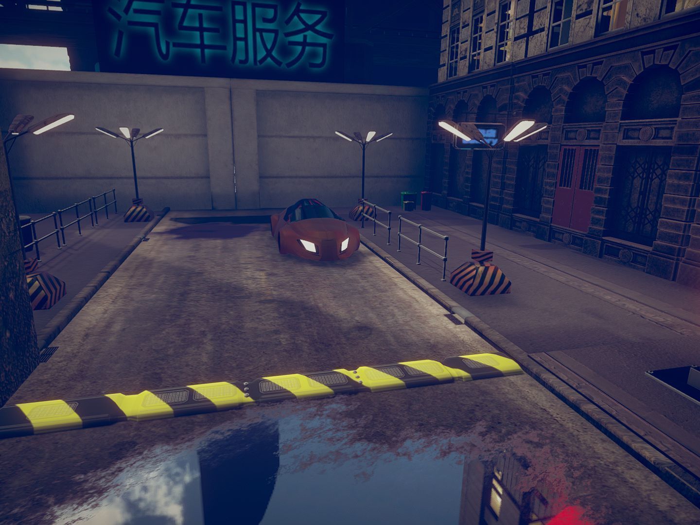 Asian City Low-poly 3D model_11