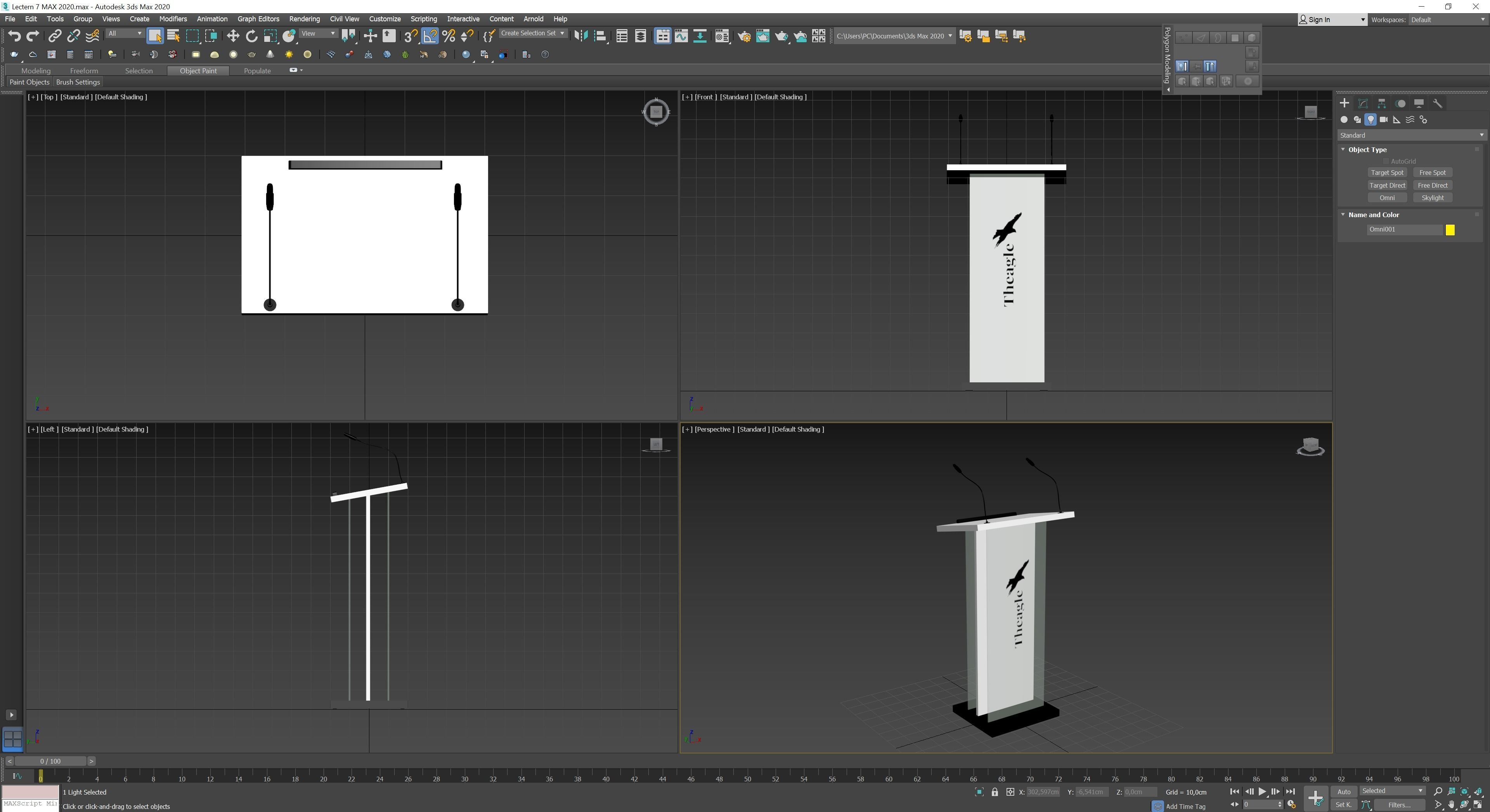 Podium 7 with logo Low-poly 3D model_9