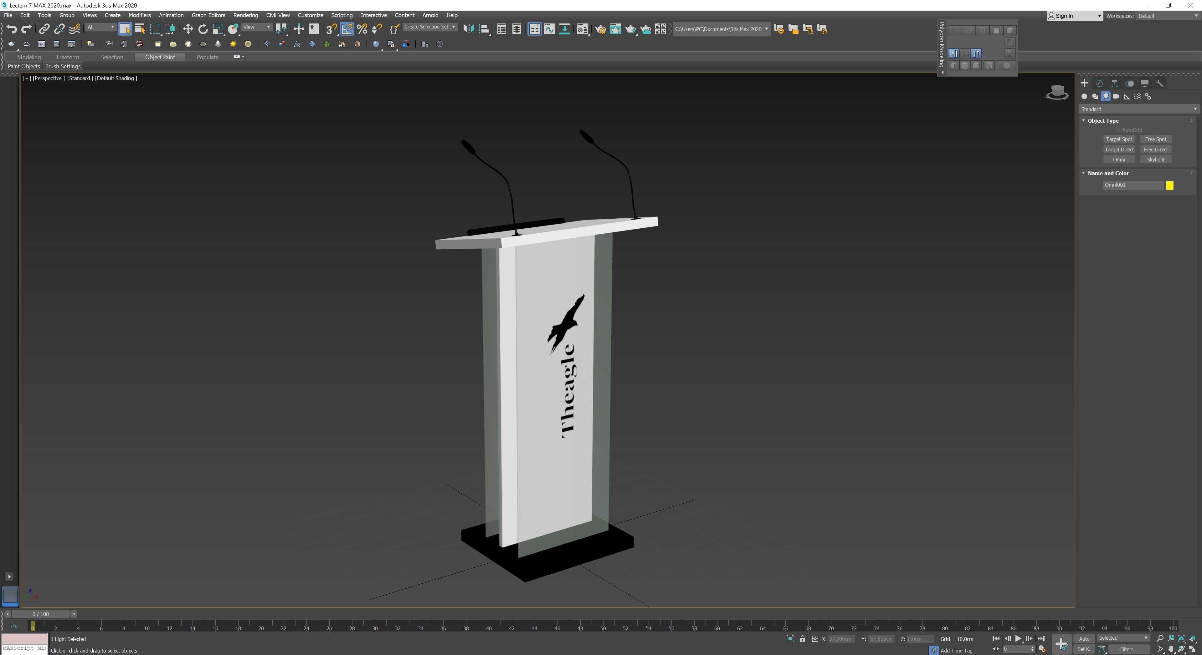 Podium 7 with logo Low-poly 3D model_7