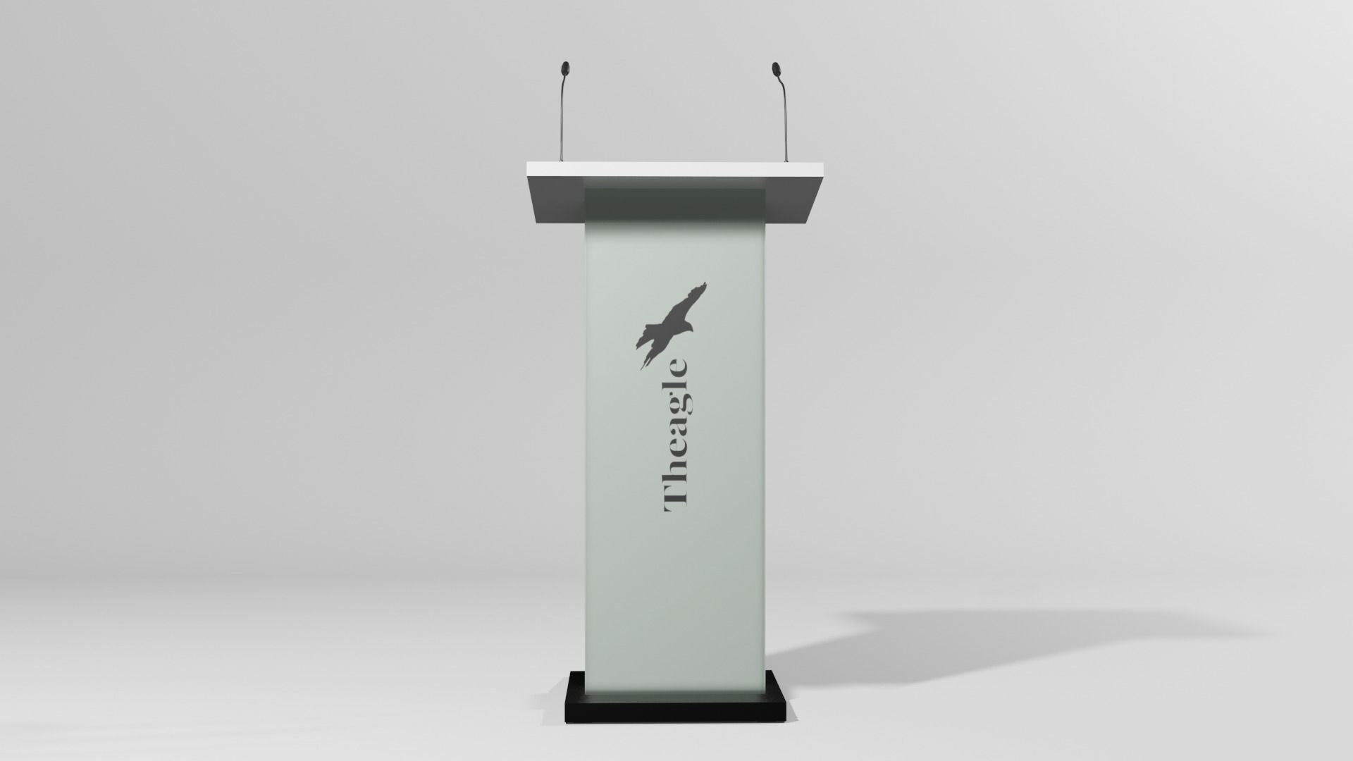Podium 7 with logo Low-poly 3D model_1