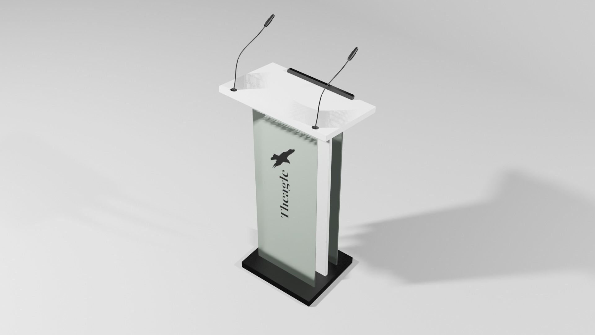 Podium 7 with logo Low-poly 3D model_4