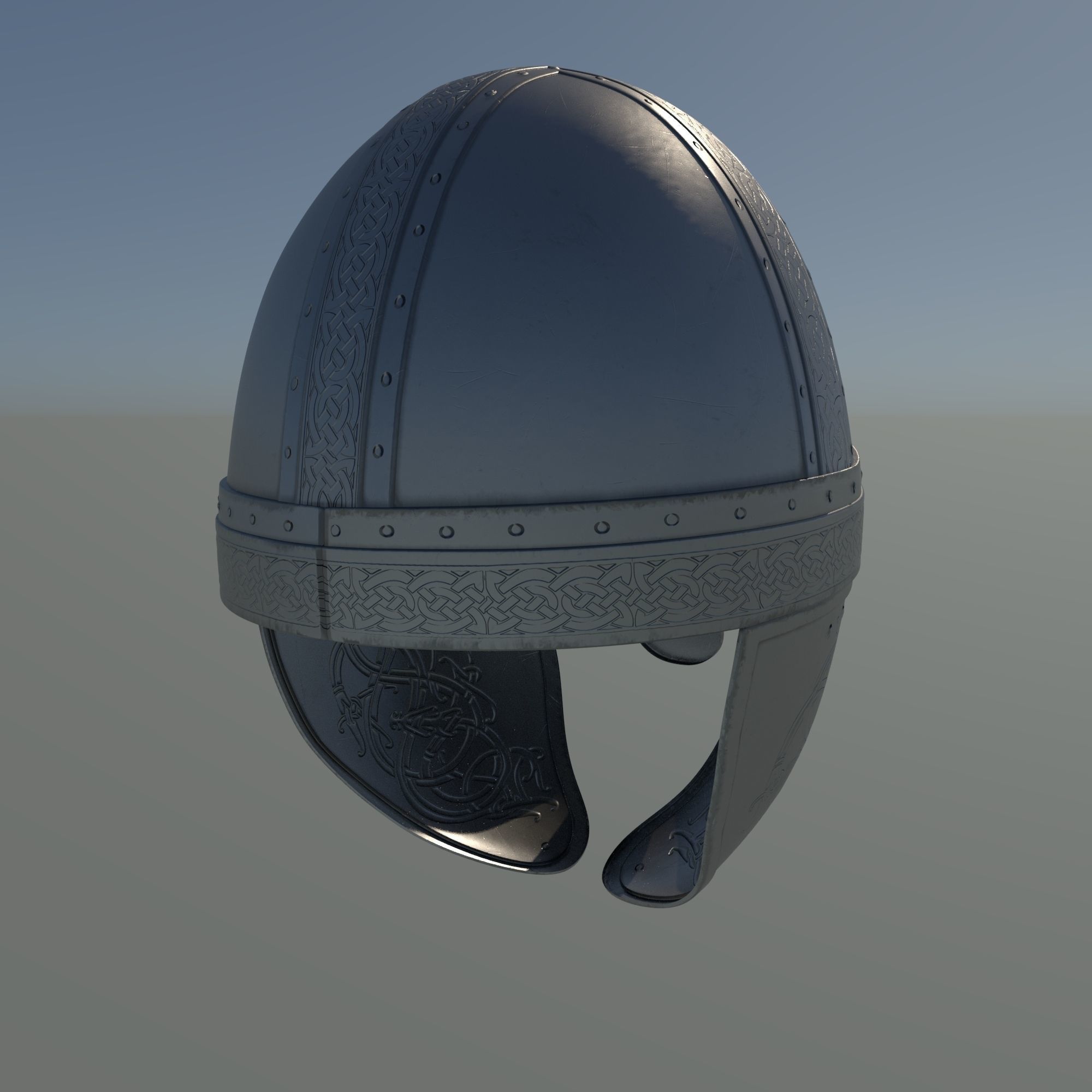 Viking helmet engraved 3D model_42