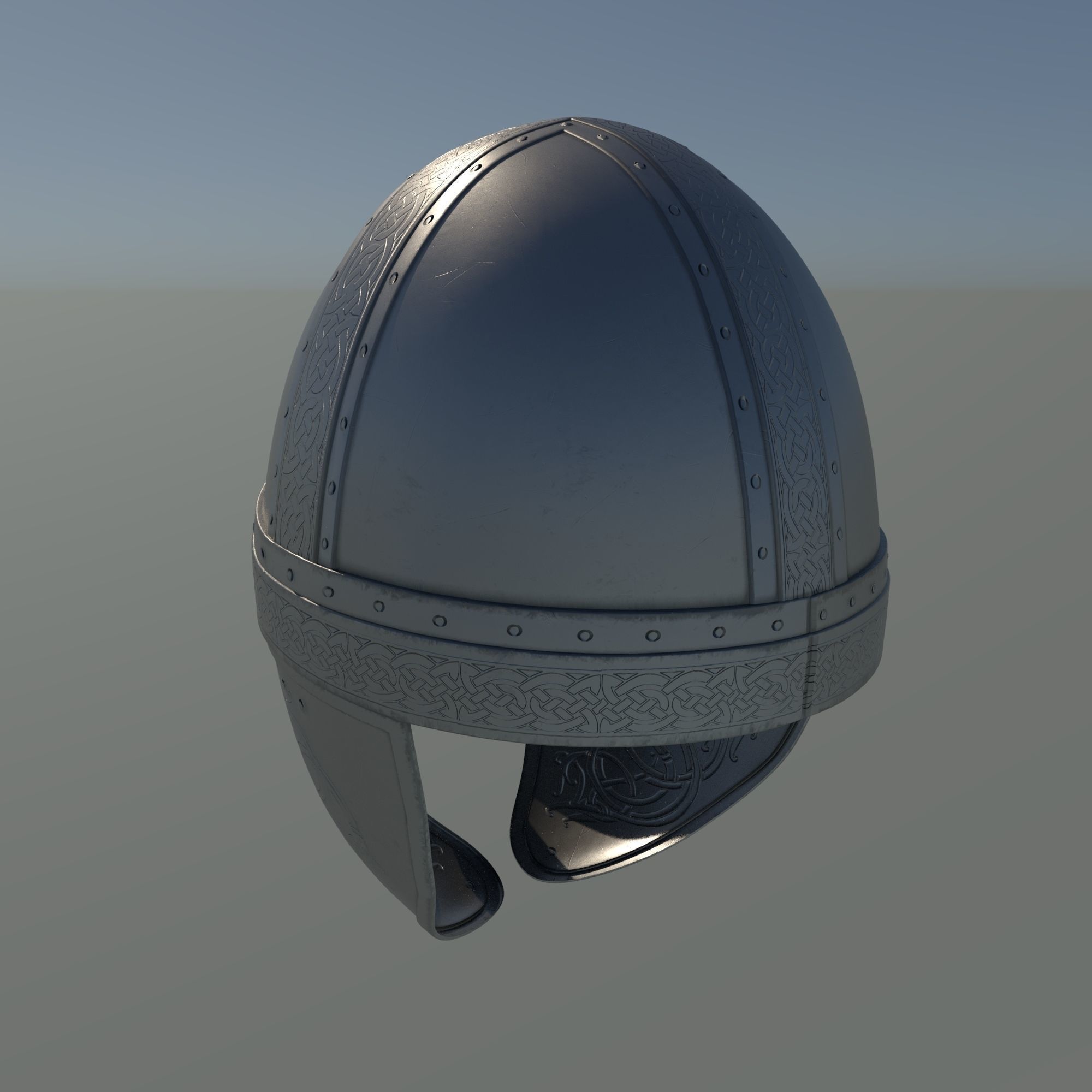 Viking helmet engraved 3D model_49