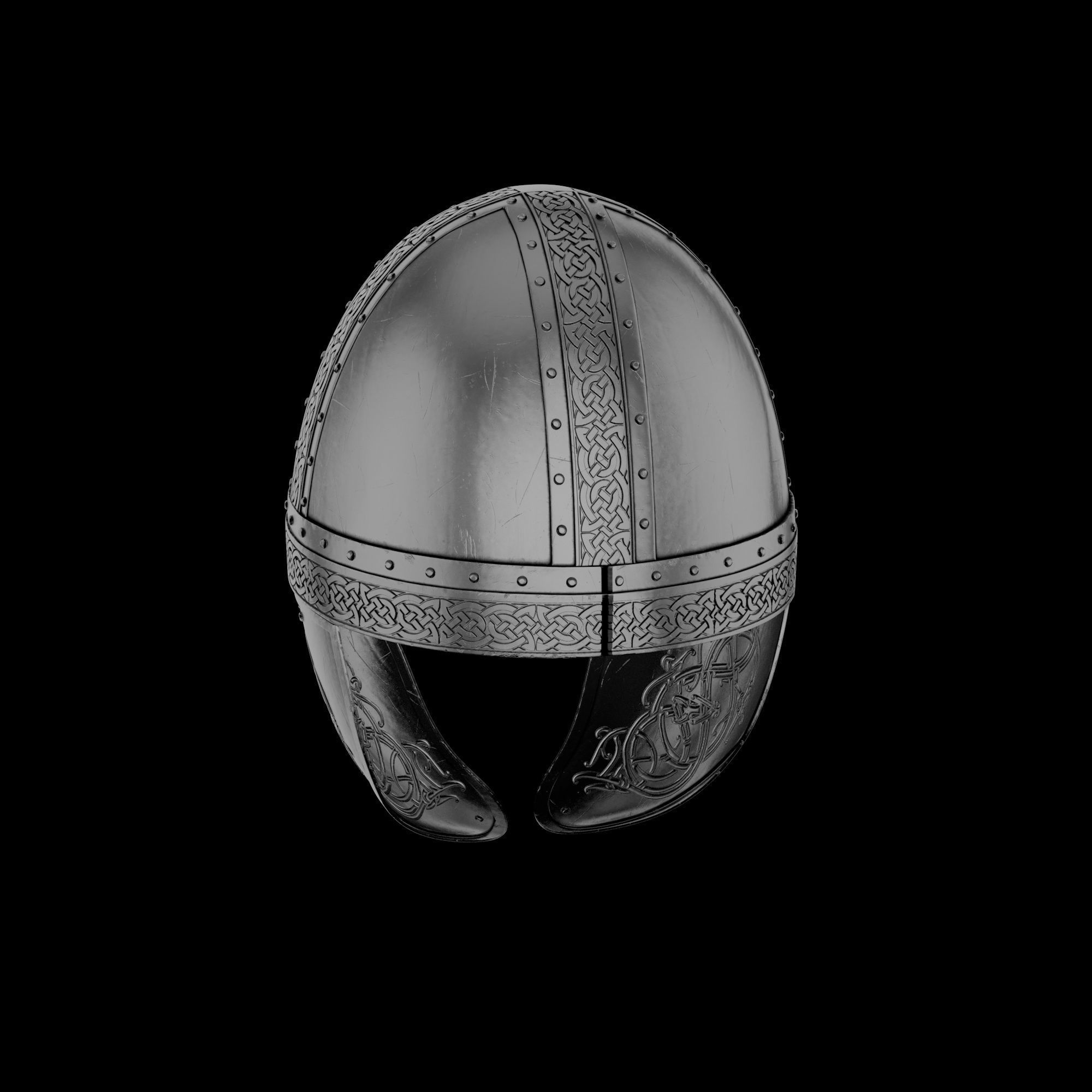 Viking helmet engraved 3D model_19