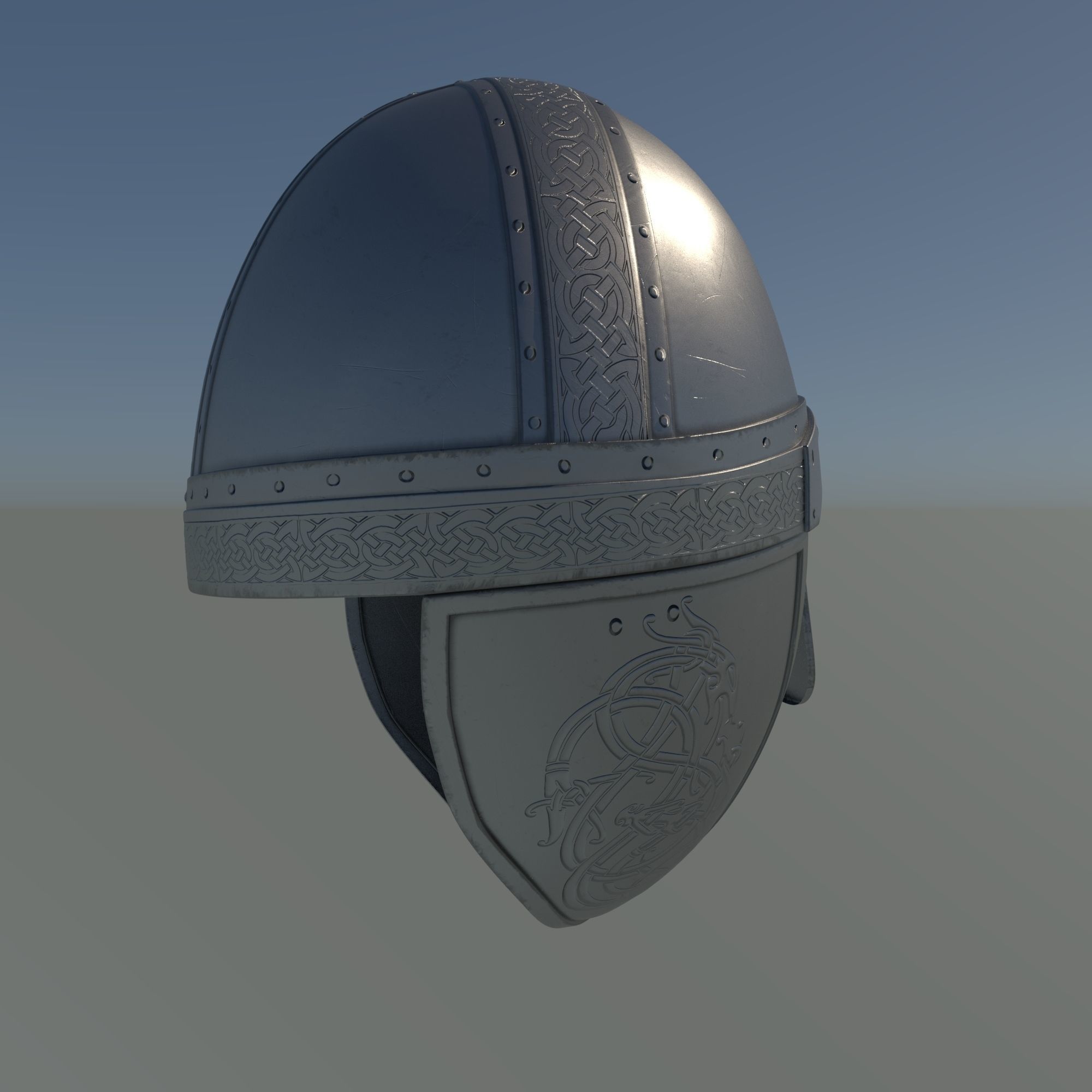 Viking helmet engraved 3D model_48