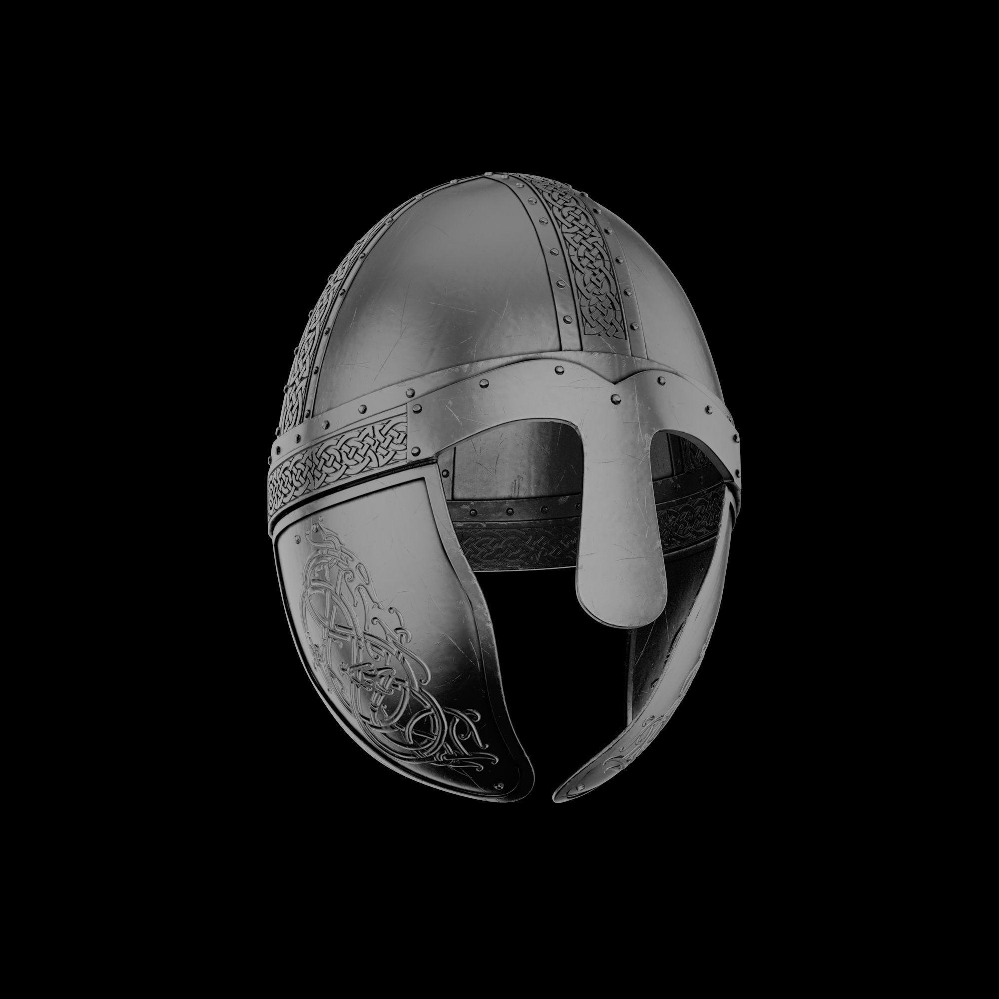 Viking helmet engraved 3D model_14