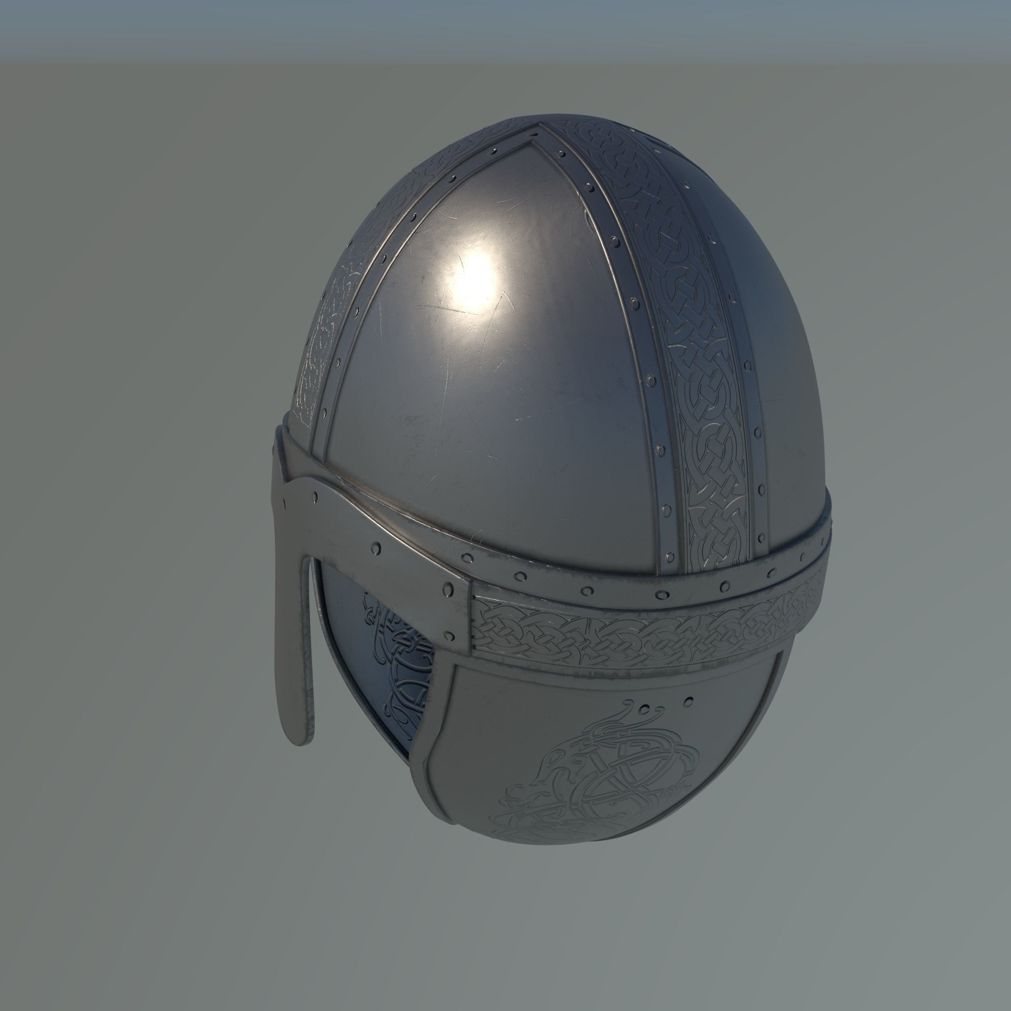 Viking helmet engraved 3D model_47