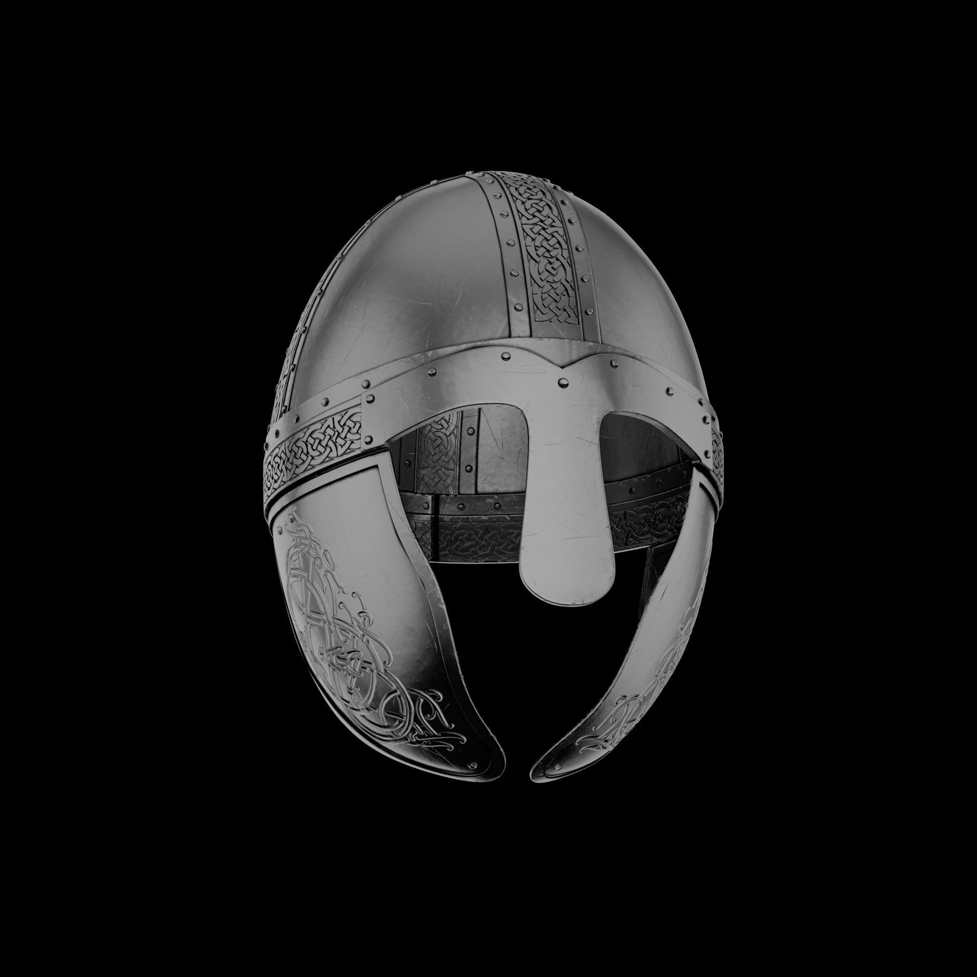 Viking helmet engraved 3D model_13