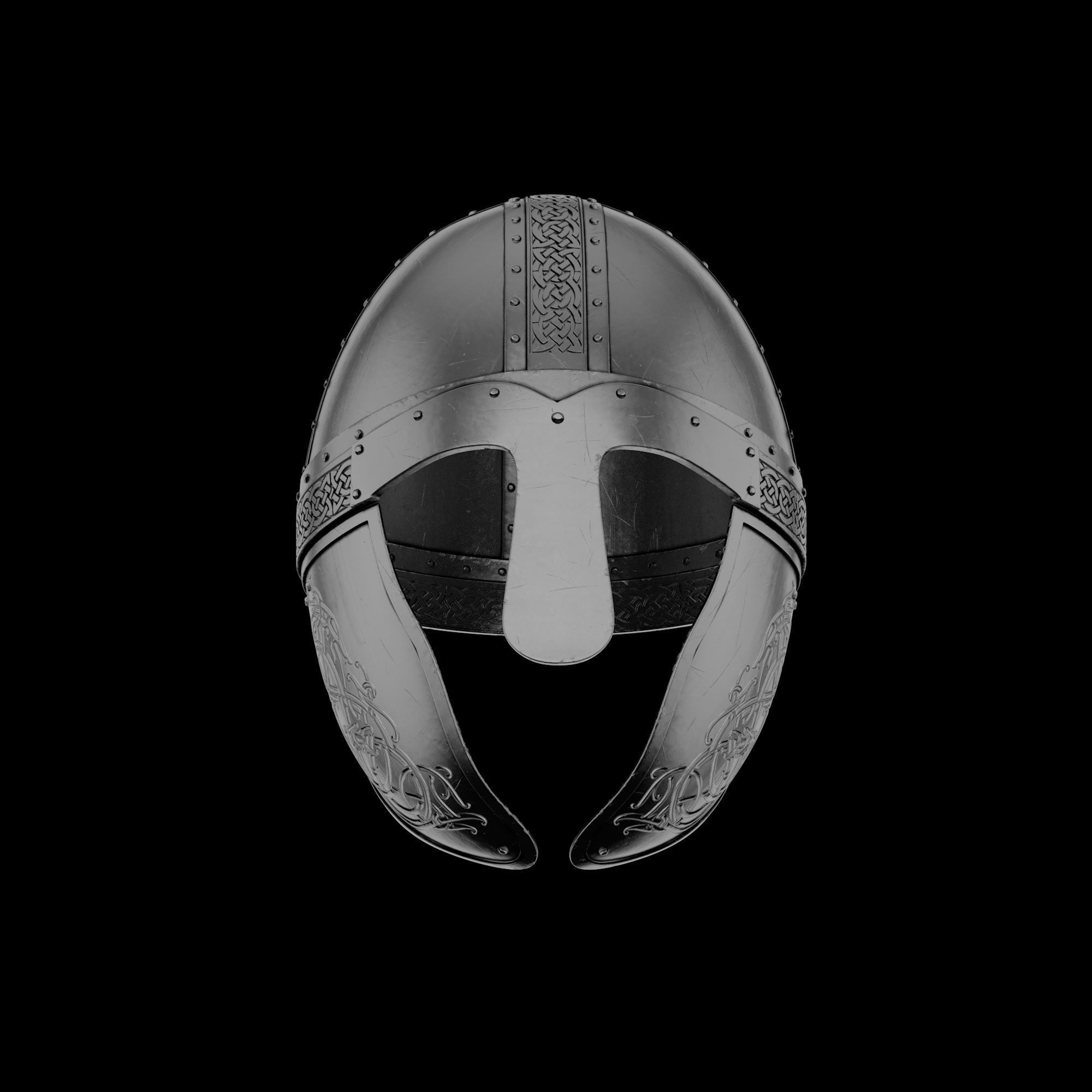 Viking helmet engraved 3D model_10