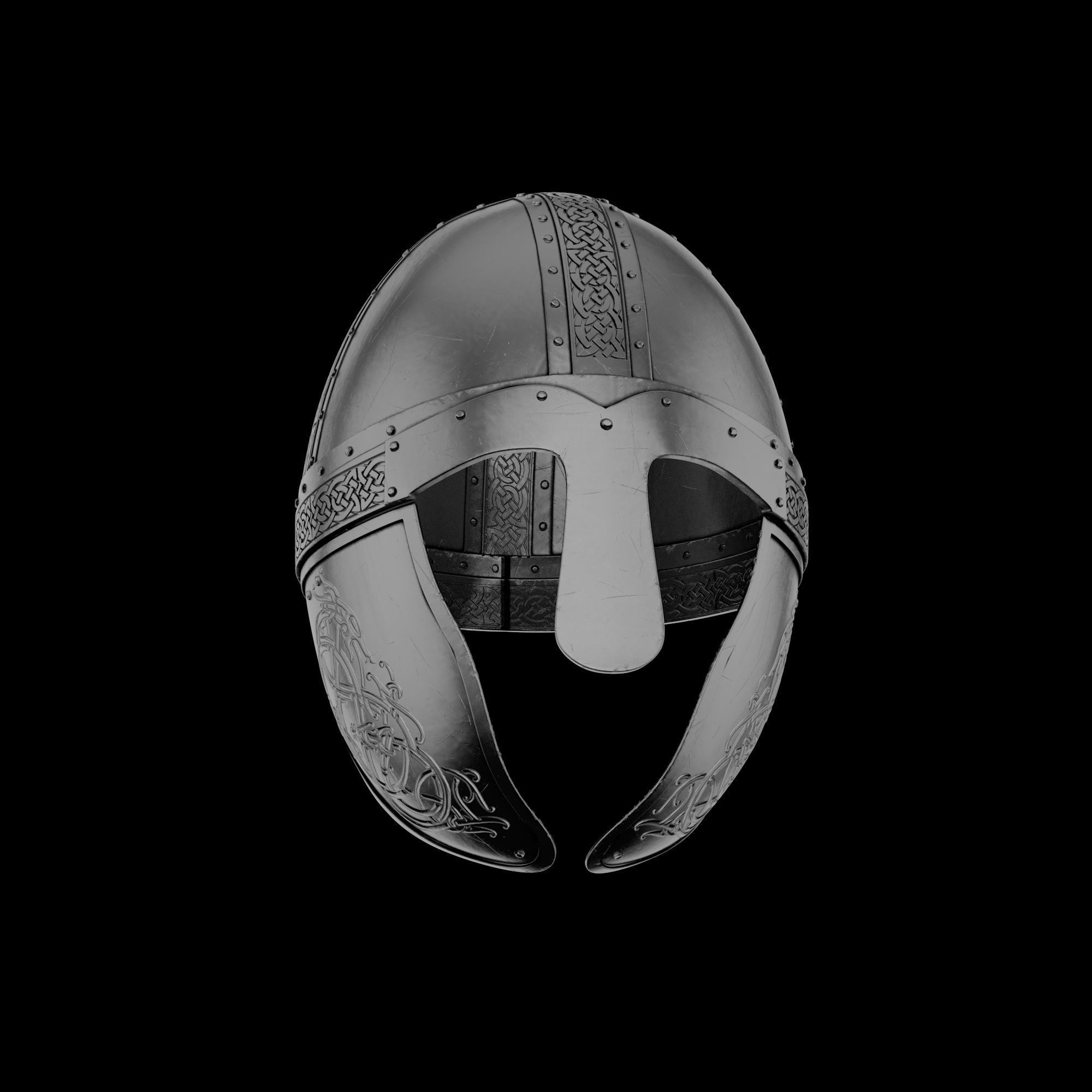 Viking helmet engraved 3D model_12
