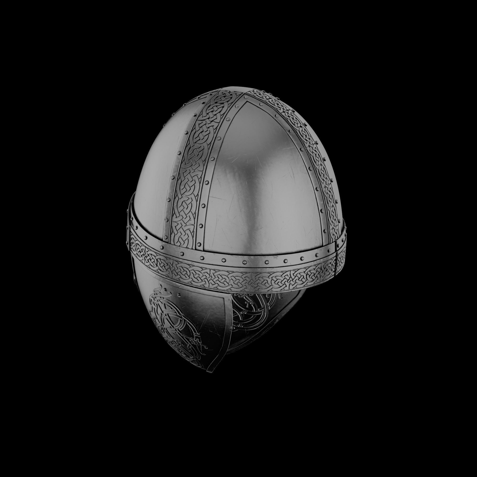Viking helmet engraved 3D model_22