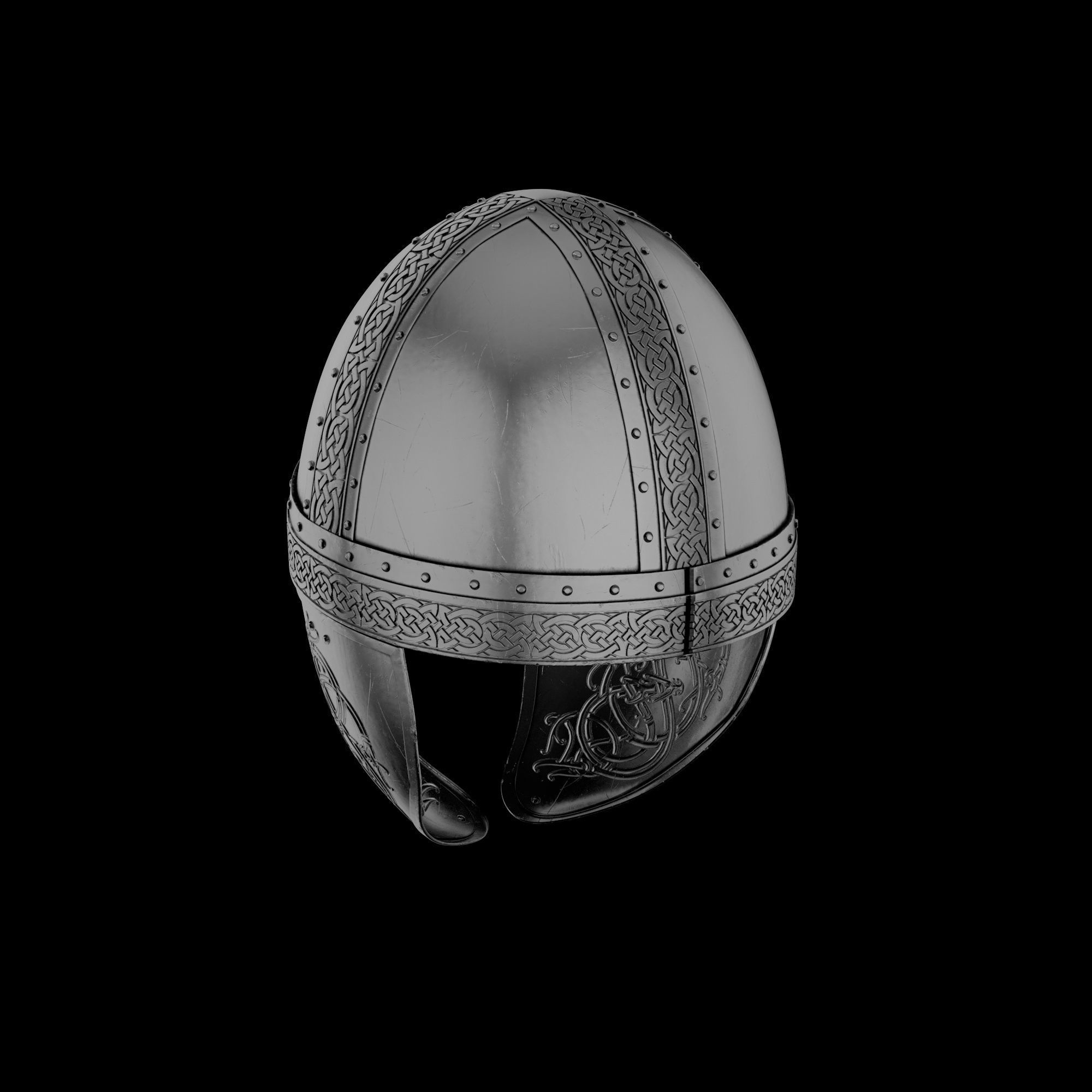Viking helmet engraved 3D model_20