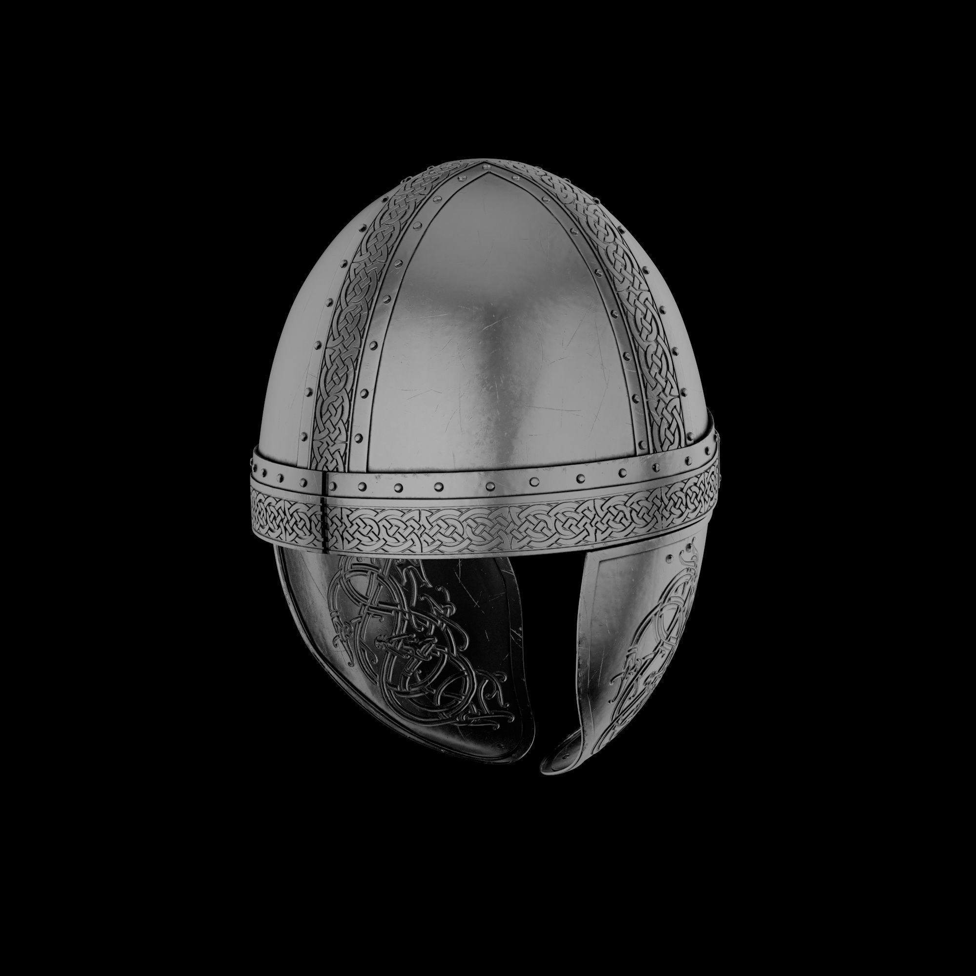 Viking helmet engraved 3D model_18