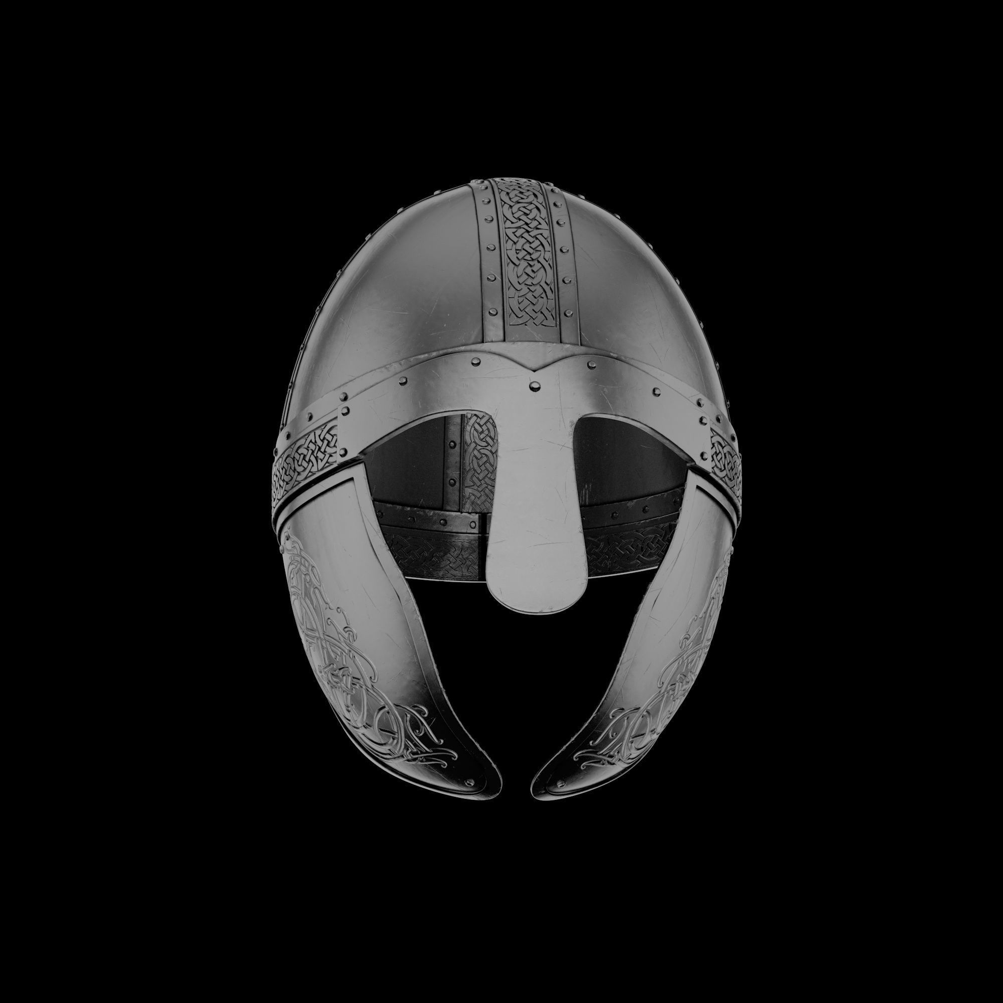 Viking helmet engraved 3D model_11