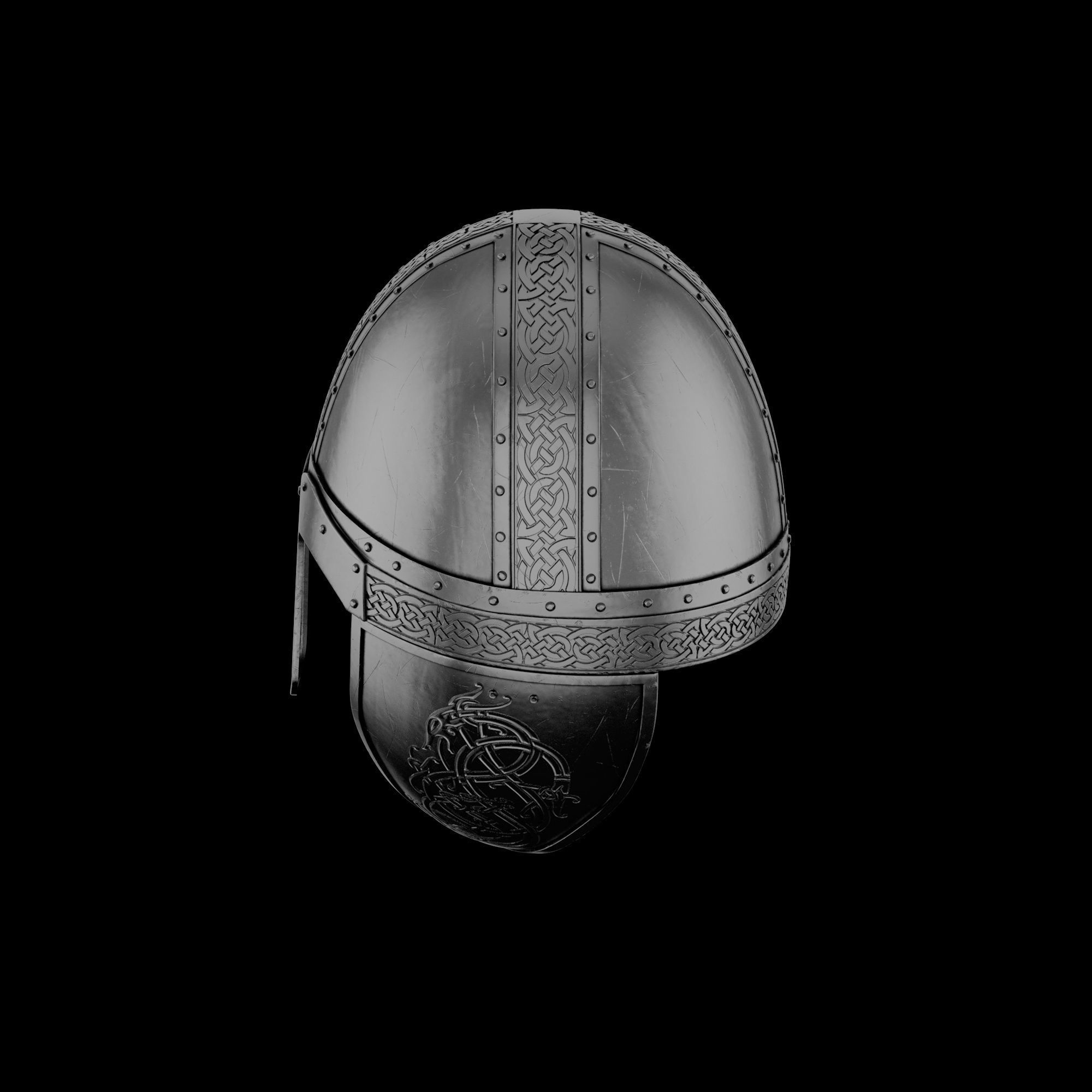 Viking helmet engraved 3D model_23