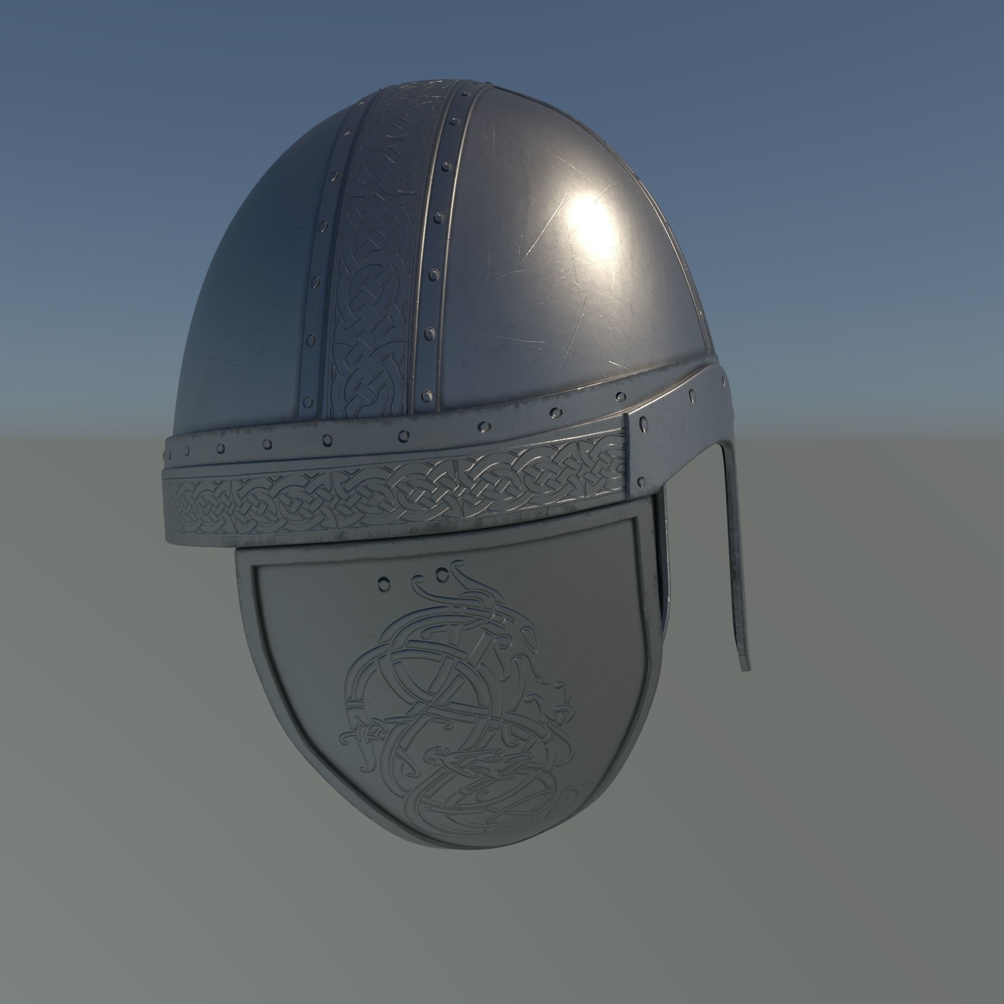 Viking helmet engraved 3D model_44