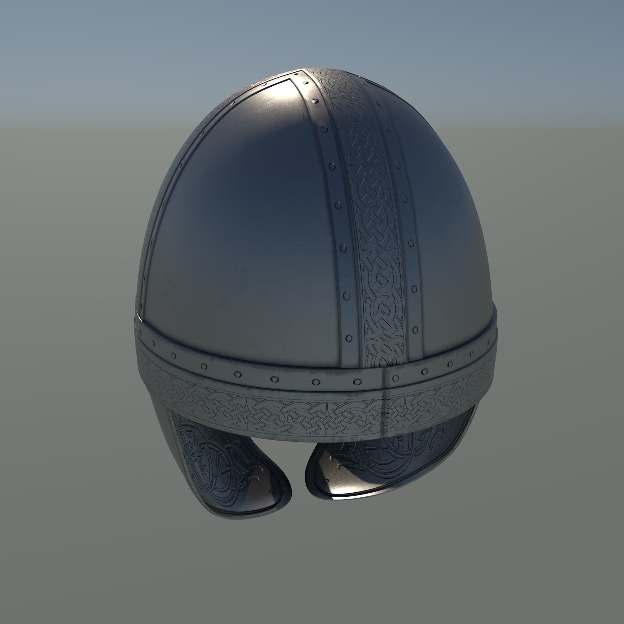 Viking helmet engraved 3D model_36