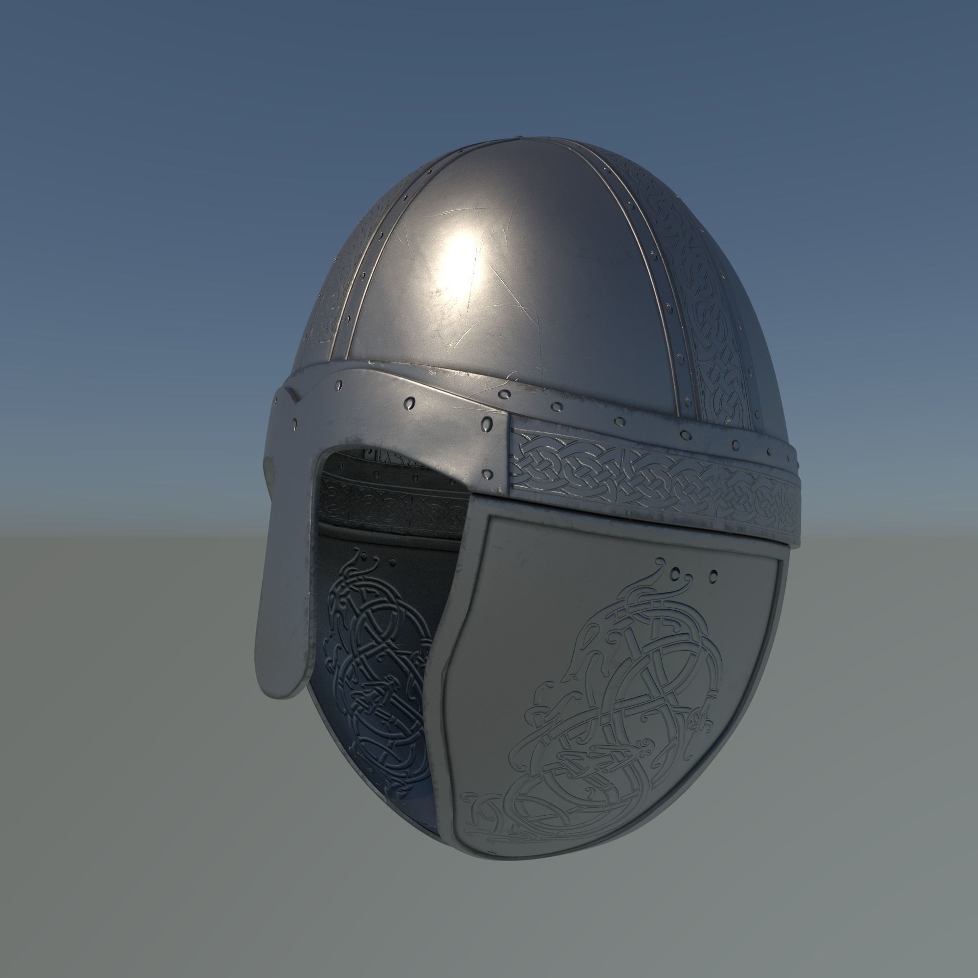 Viking helmet engraved 3D model_38