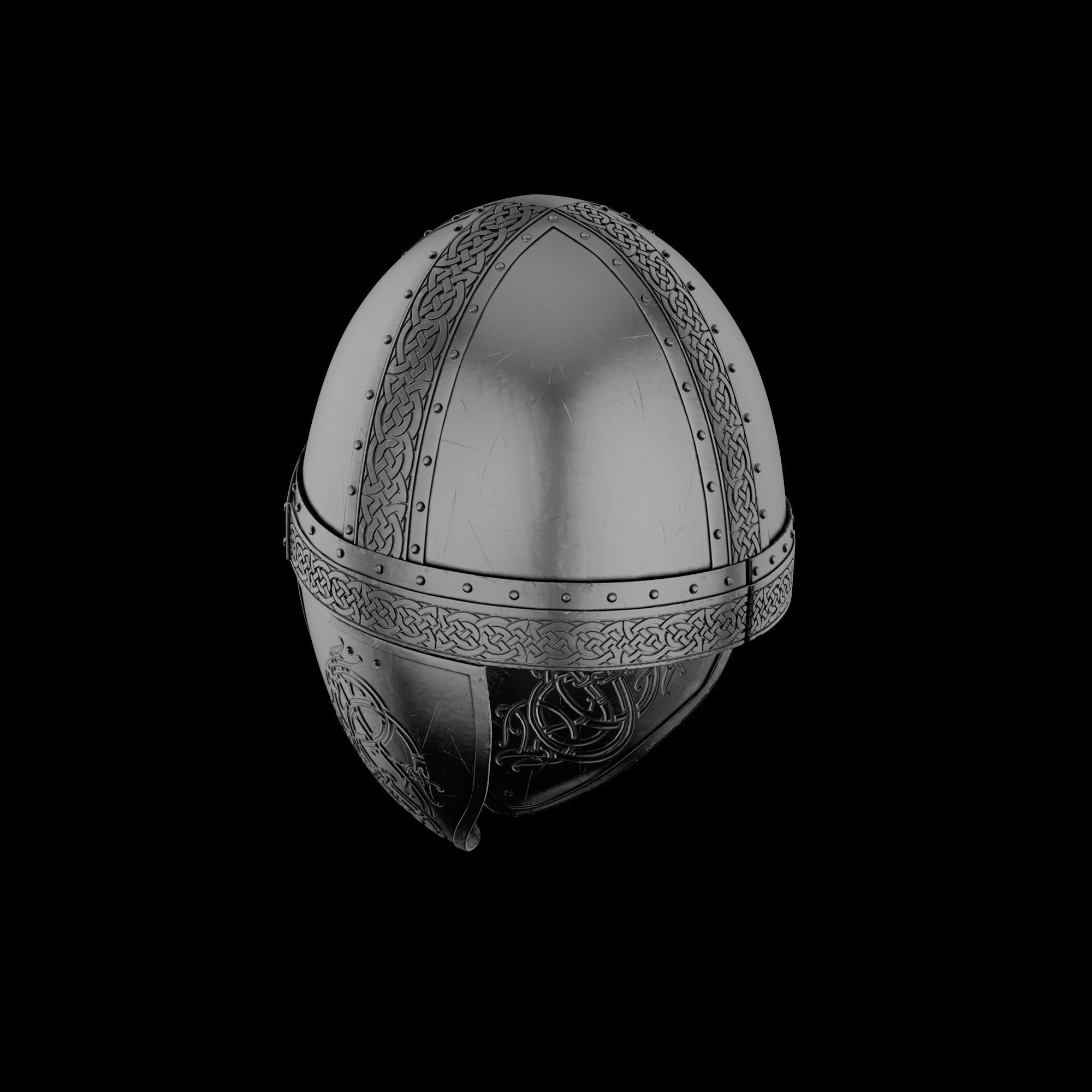 Viking helmet engraved 3D model_21